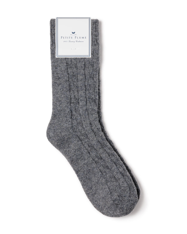 Men's Cashmere Socks in Dark Grey