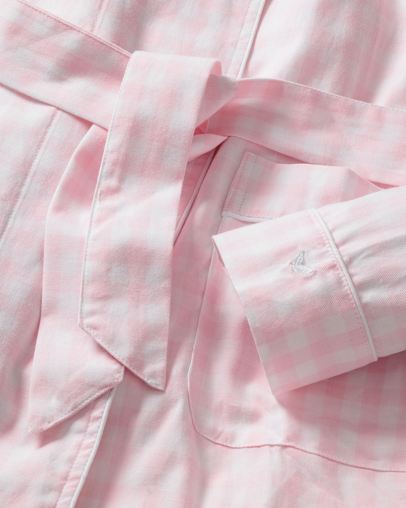 Kid's Twill Robe in Pink Gingham