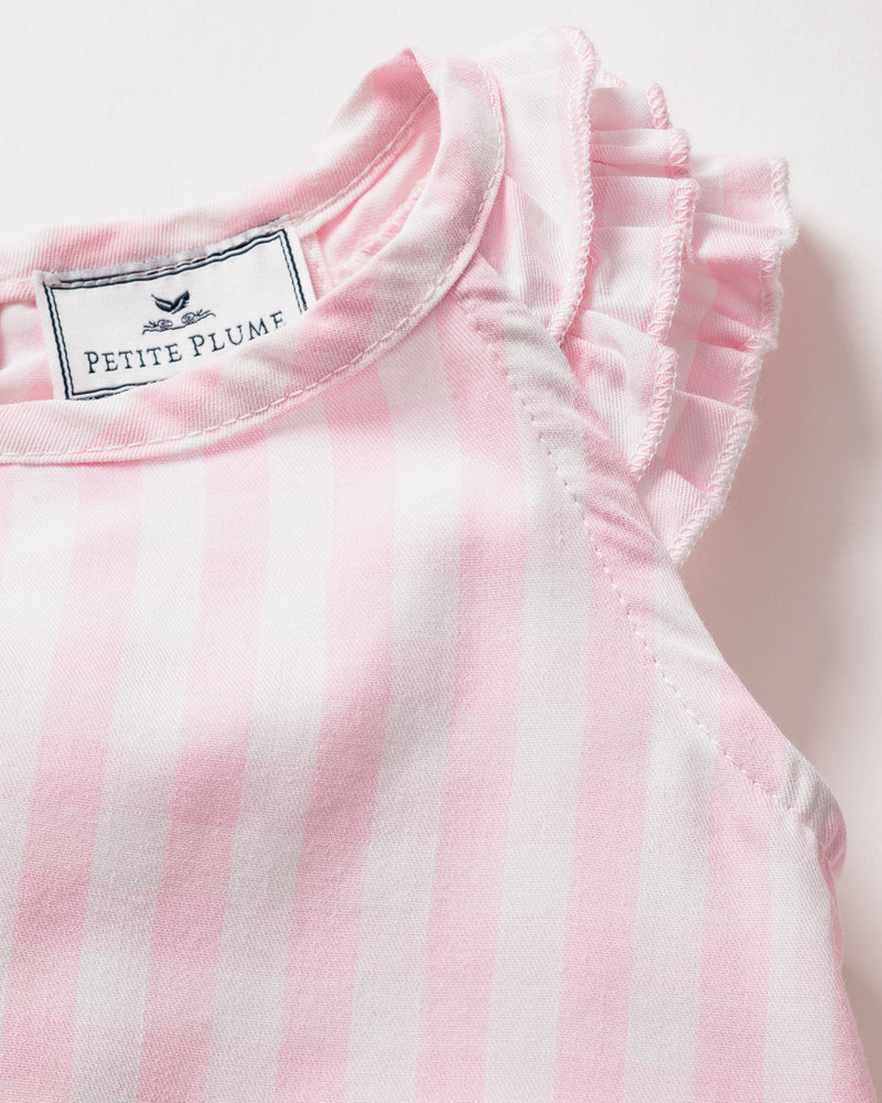 Girl's Twill Amelie Short Set in Pink Gingham