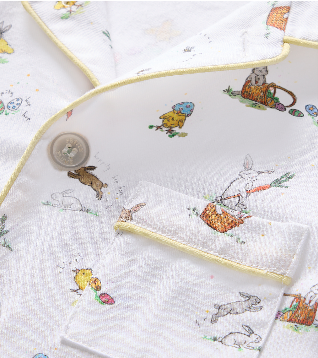 Close up of Easter print pajama top