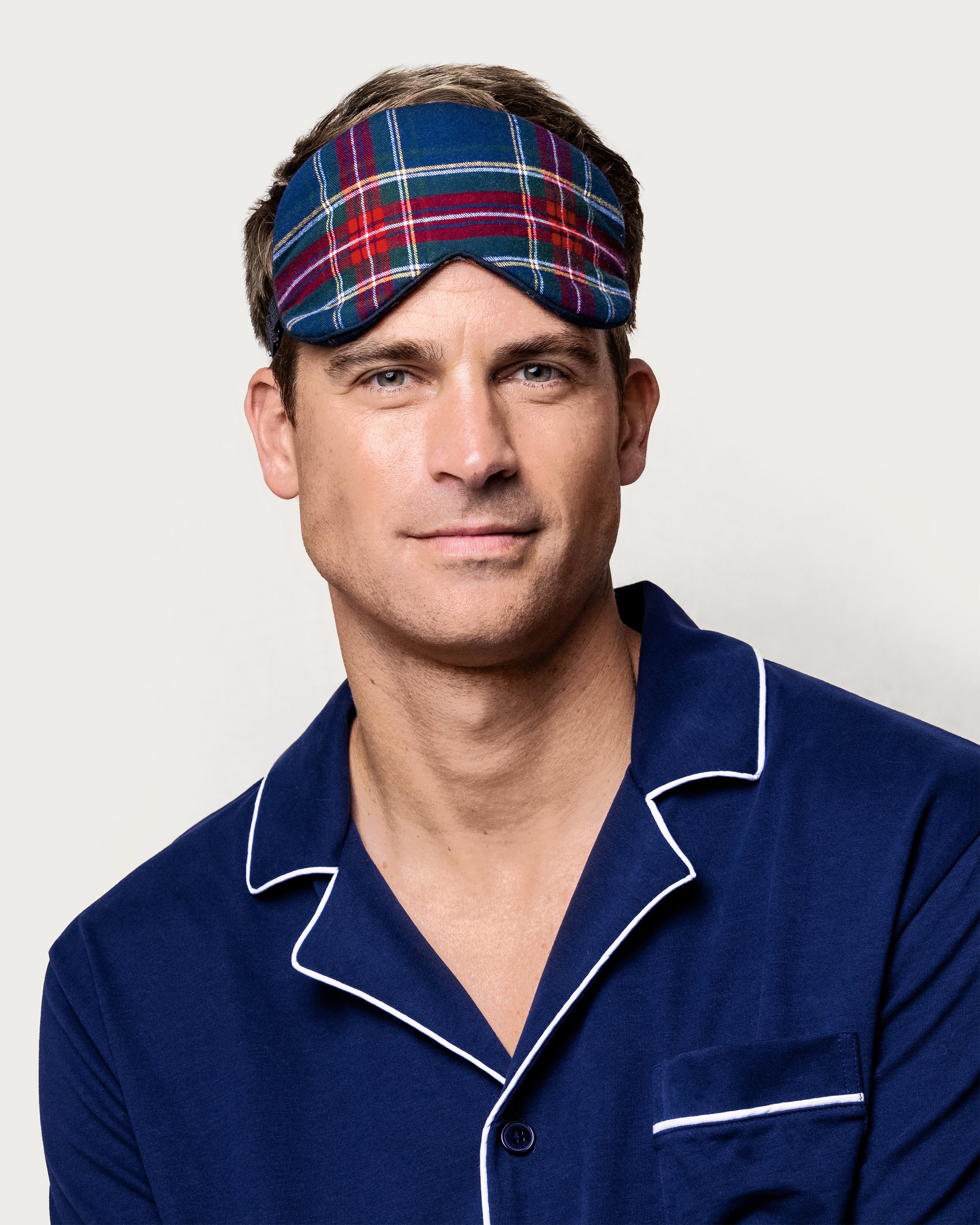 Adult's Brushed Twill Sleep Mask in Windsor Tartan