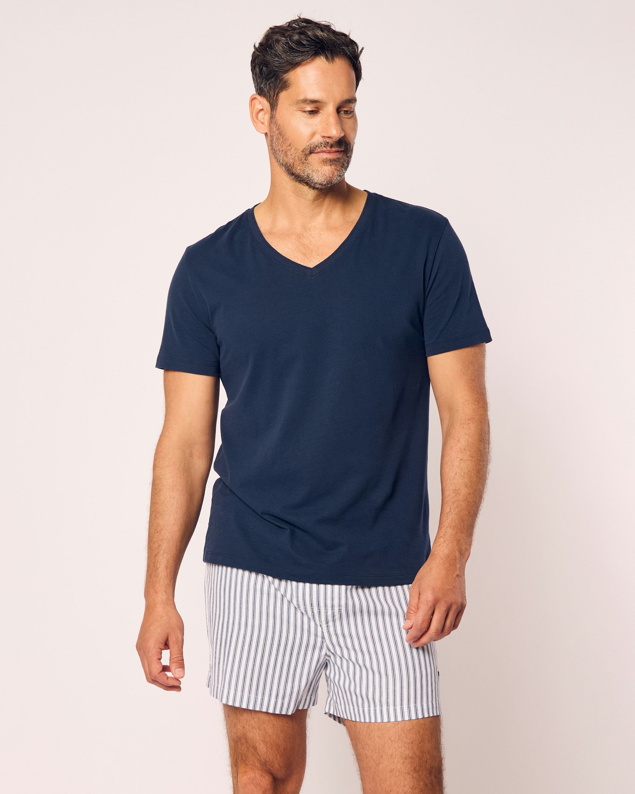 Men's Twill 3 Pack Boxers in Royal Blue Gingham in Navy#Color_Navy