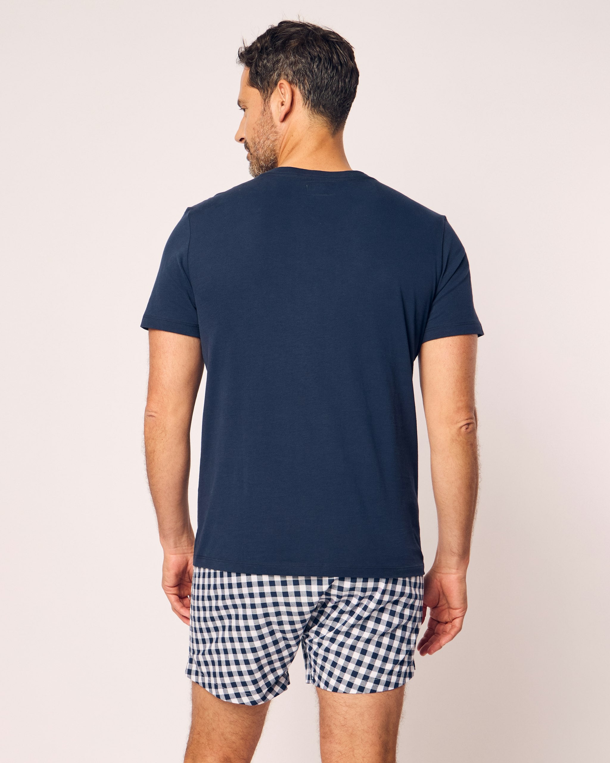 Men's Twill 3 Pack Boxers in Royal Blue Gingham in Navy#Color_Navy