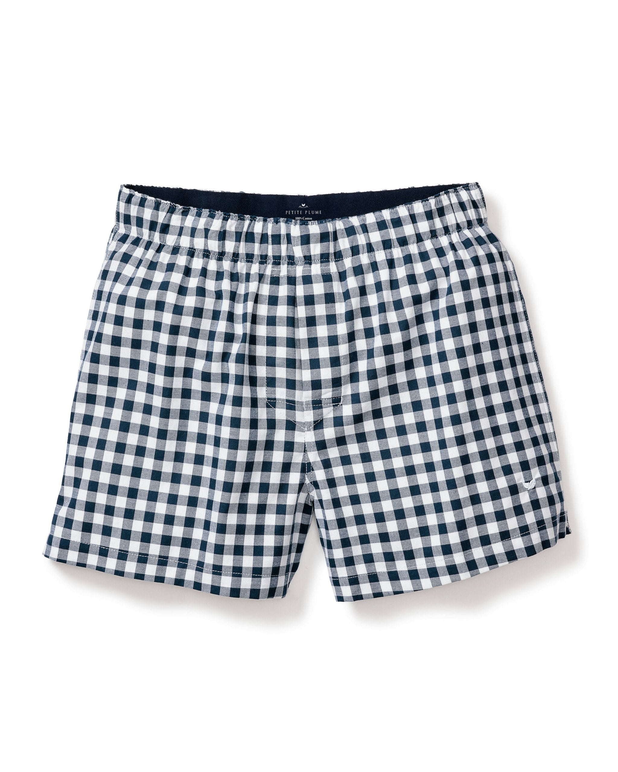 Men's Twill 3 Pack Boxers in Royal Blue Gingham in Navy#Color_Navy