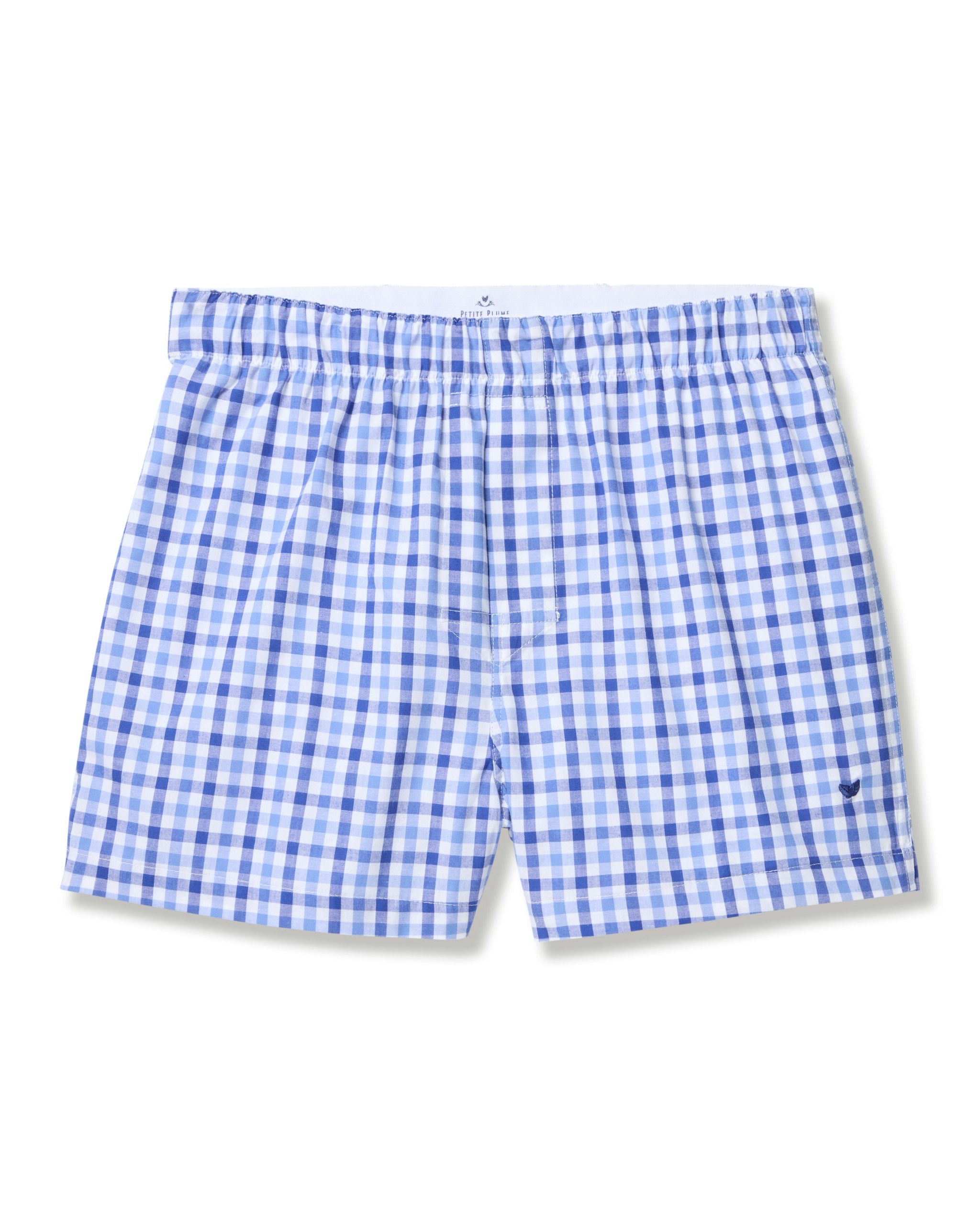 Men's Twill 3 Pack Boxers in Royal Blue Gingham in Royal Blue Gingham#Color_Royal Blue Gingham