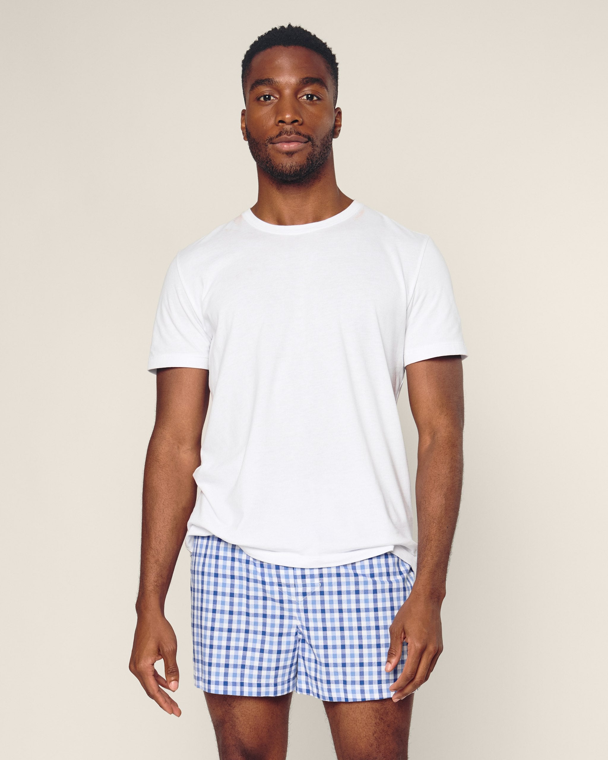 Men's Twill 3 Pack Boxers in Royal Blue Gingham in Royal Blue Gingham#Color_Royal Blue Gingham