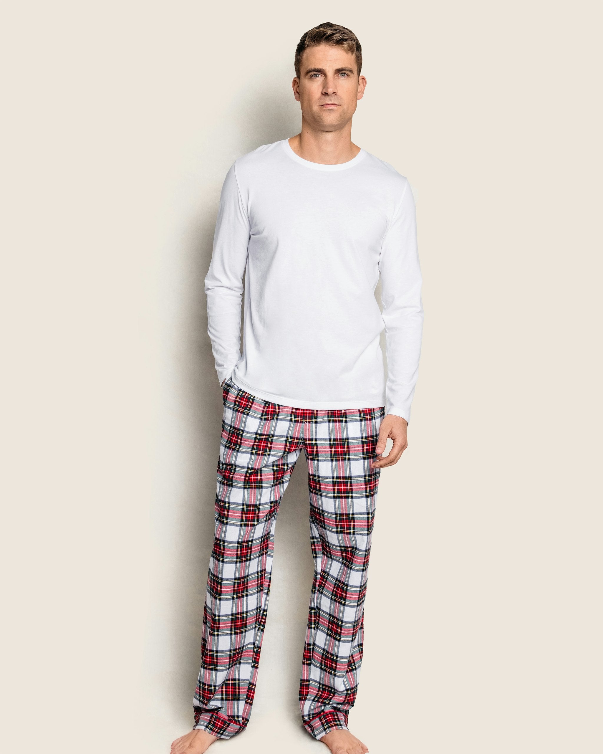 Men's Brushed Cotton Pajama Pant in Imperial Tartan in Balmoral Tartan#Color_Balmoral Tartan
