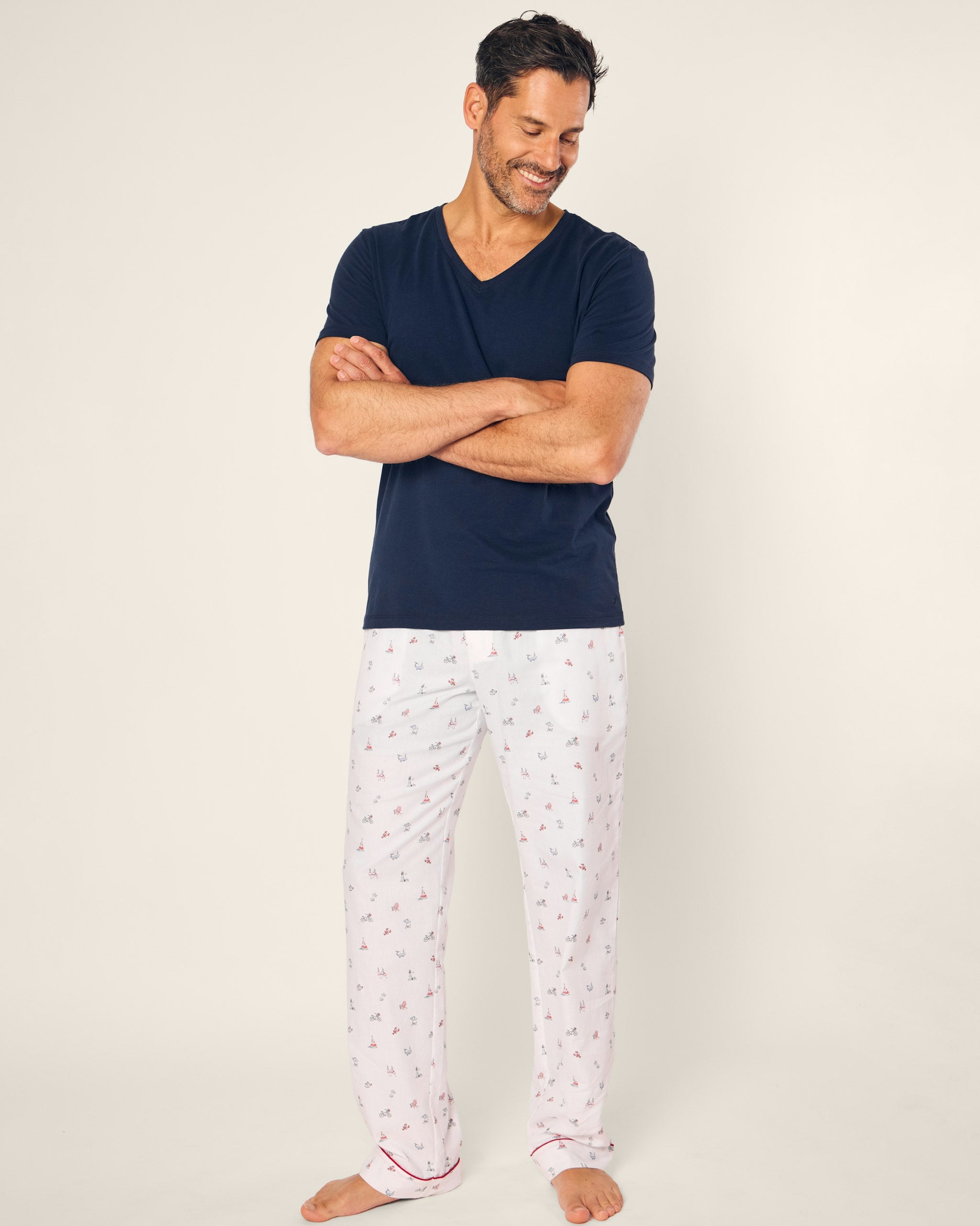 Men's Twill Pajama Pant in Anchors Away in Coastal Charms#Color_Coastal Charms
