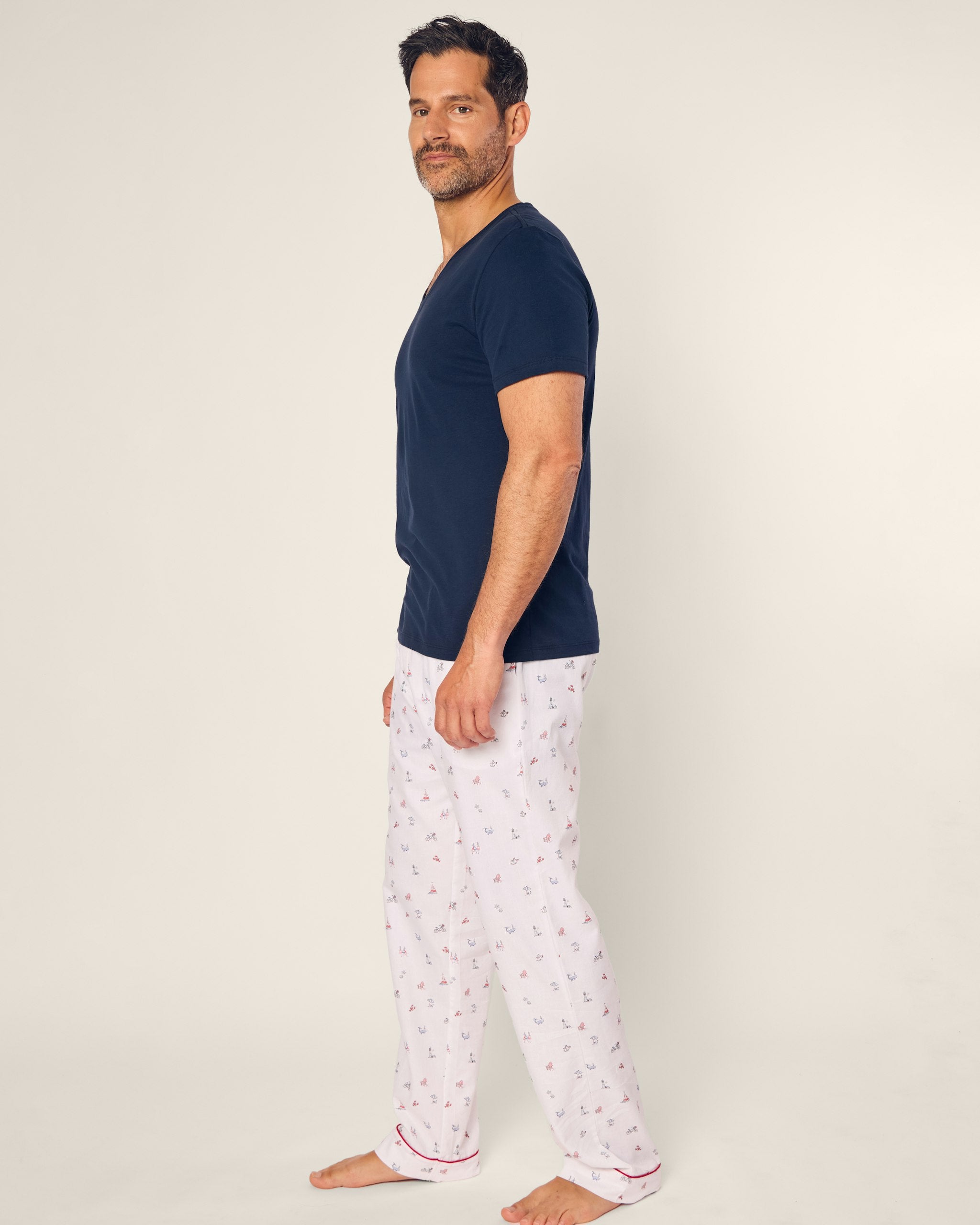 Men's Twill Pajama Pant in Anchors Away in Coastal Charms#Color_Coastal Charms