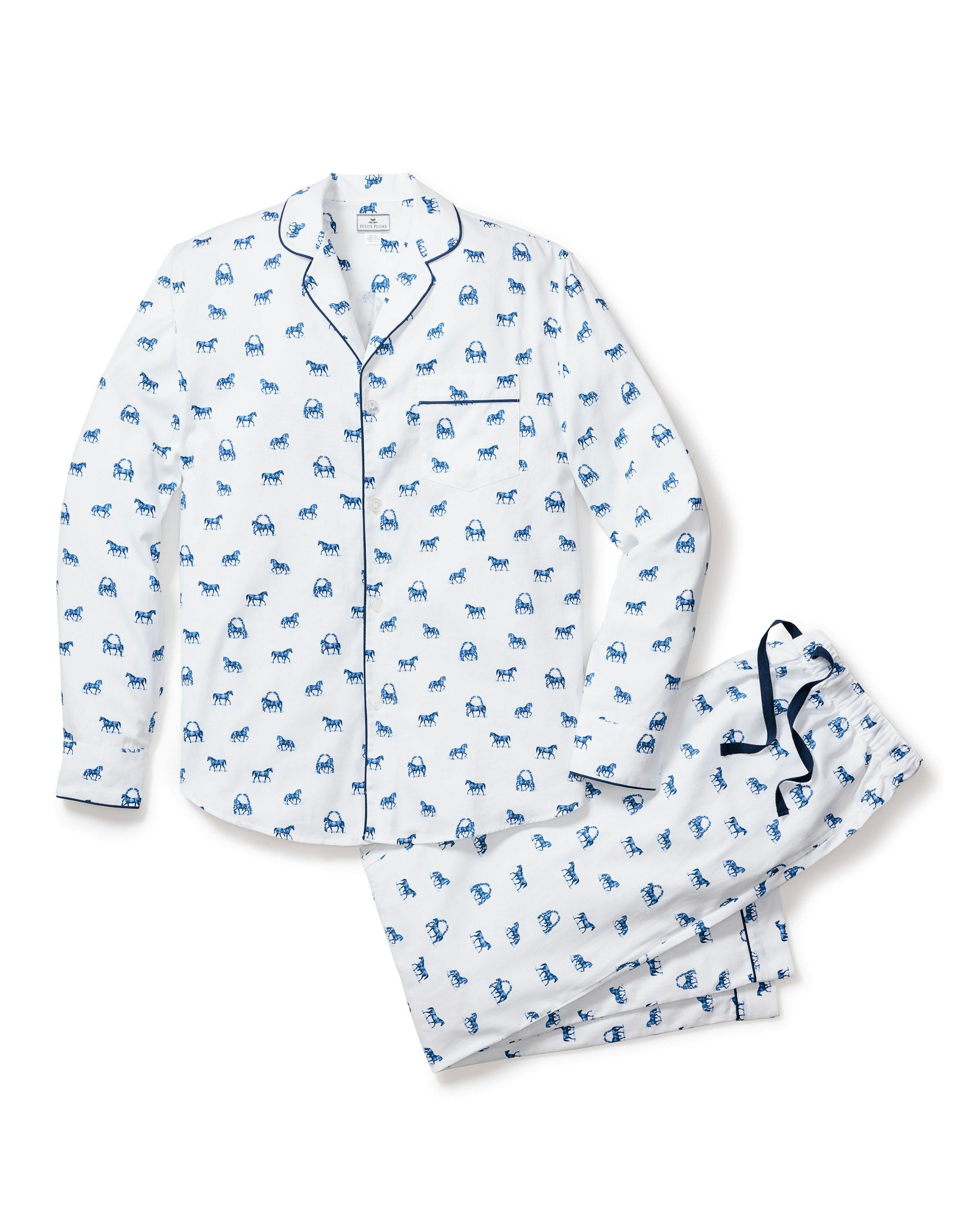 Men's Twill Pajama Set in Brixham Lobsters in Equestrian#Color_Equestrian