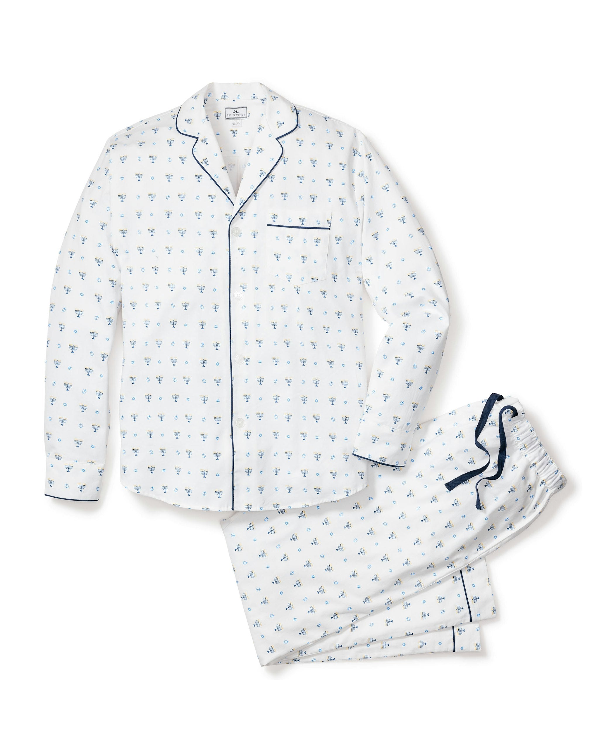 Men's Twill Pajama Set in Happy Hanukkah in Happy Hanukkah#Color_Happy Hanukkah