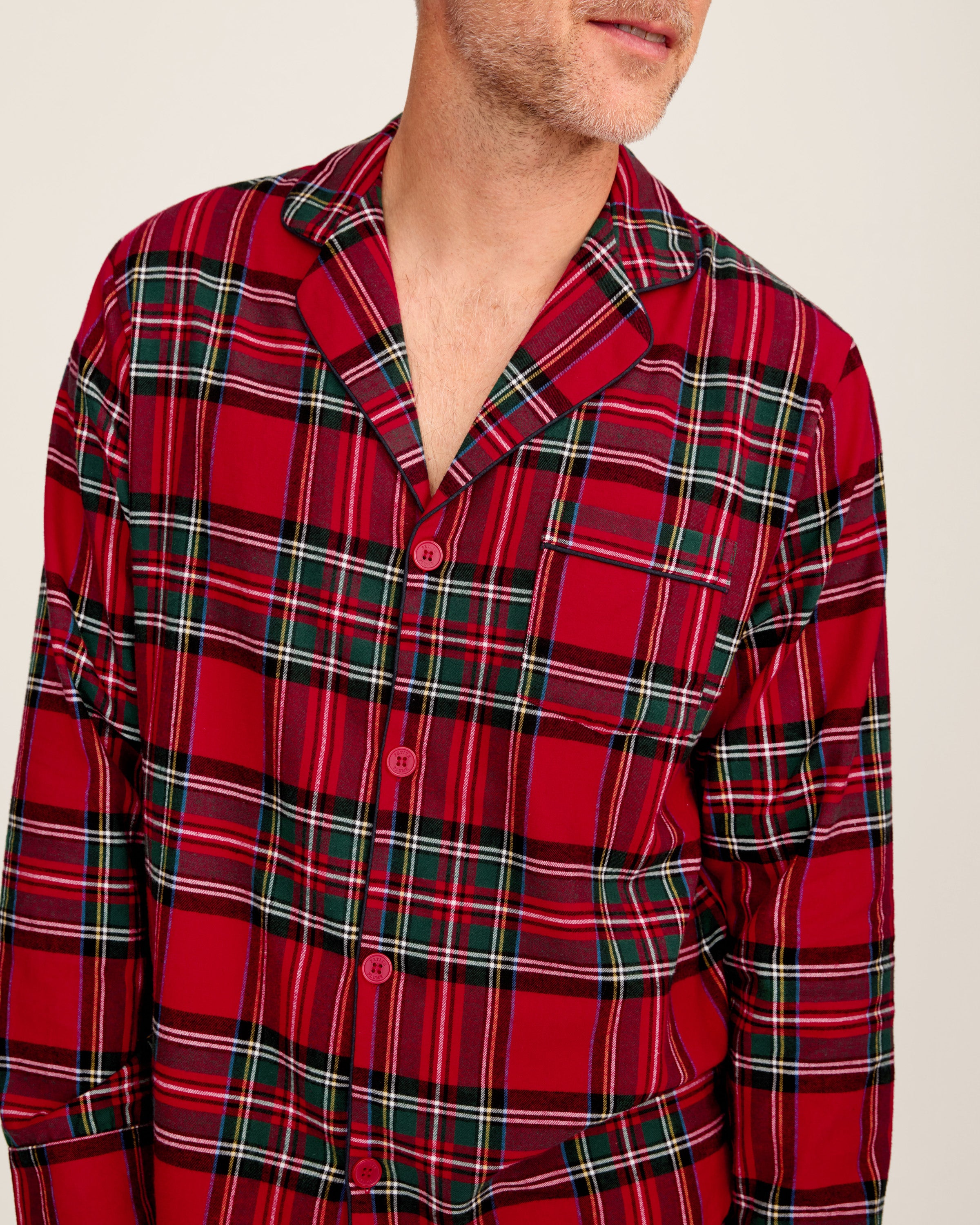 Men's Brushed Twill Pajama Set in Imperial Tartan
