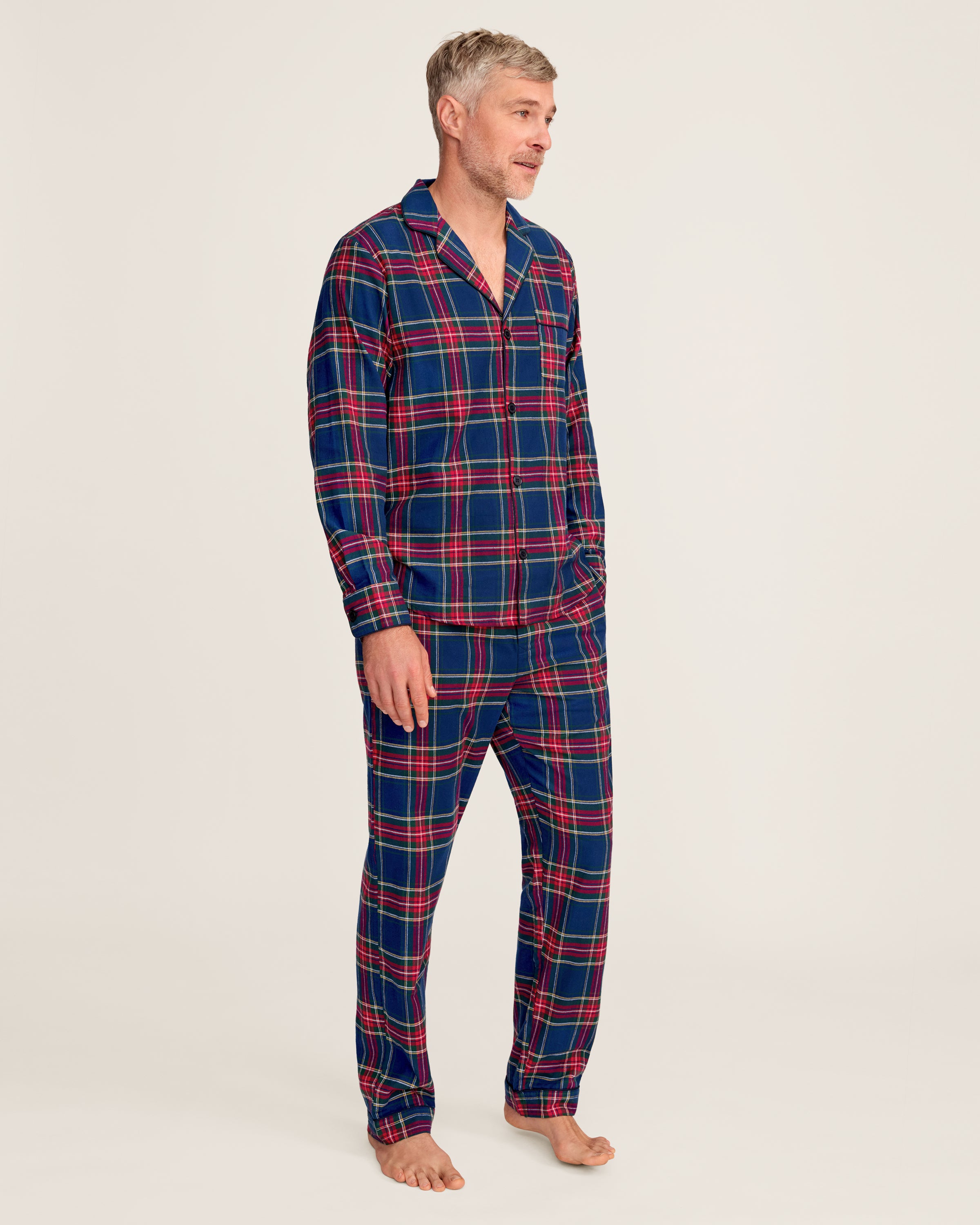 Men's Brushed Twill Pajama Set in Windsor Tartan