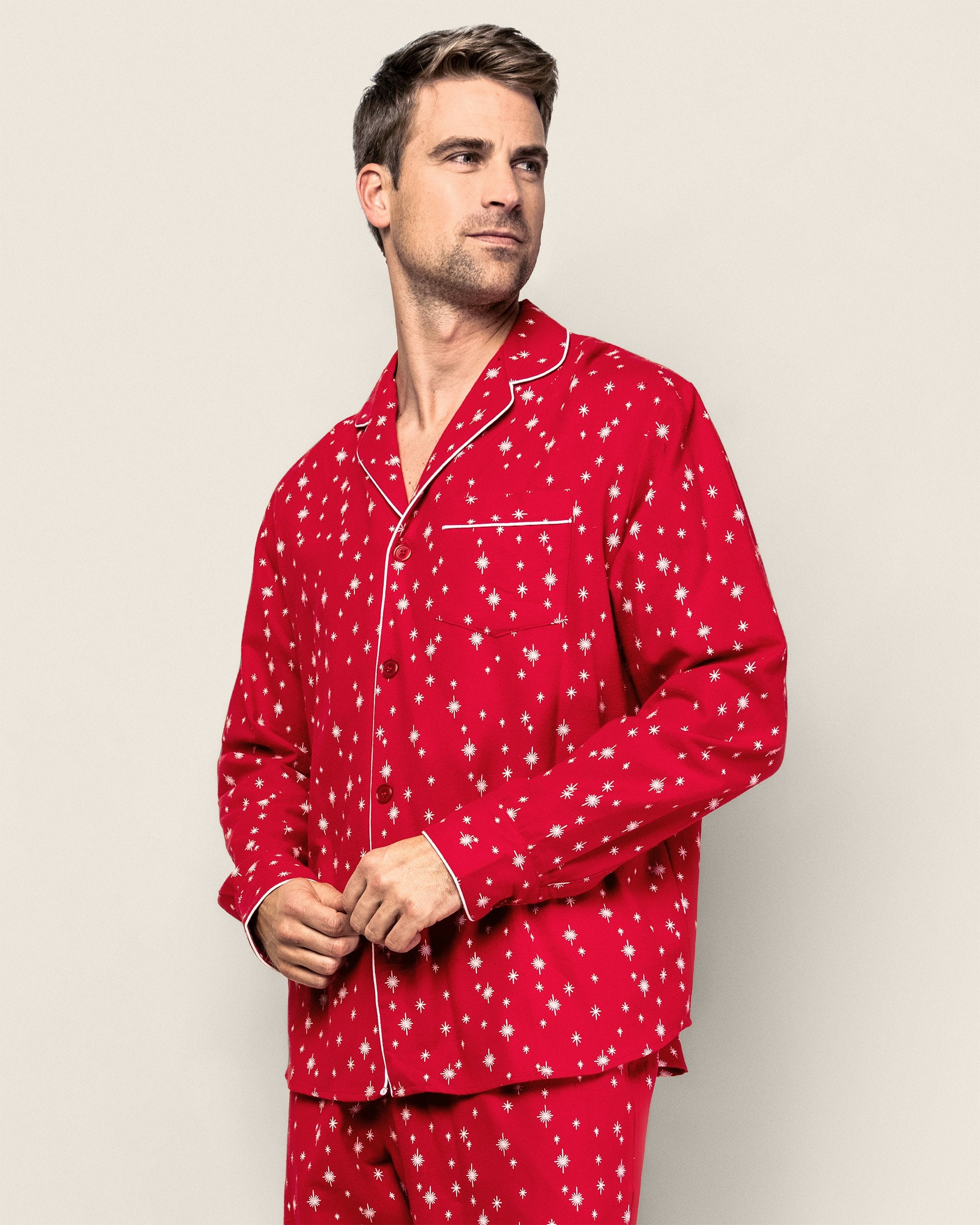 Men's Flannel Pajama Set in Starry Night in Starry Night#Color_Starry Night