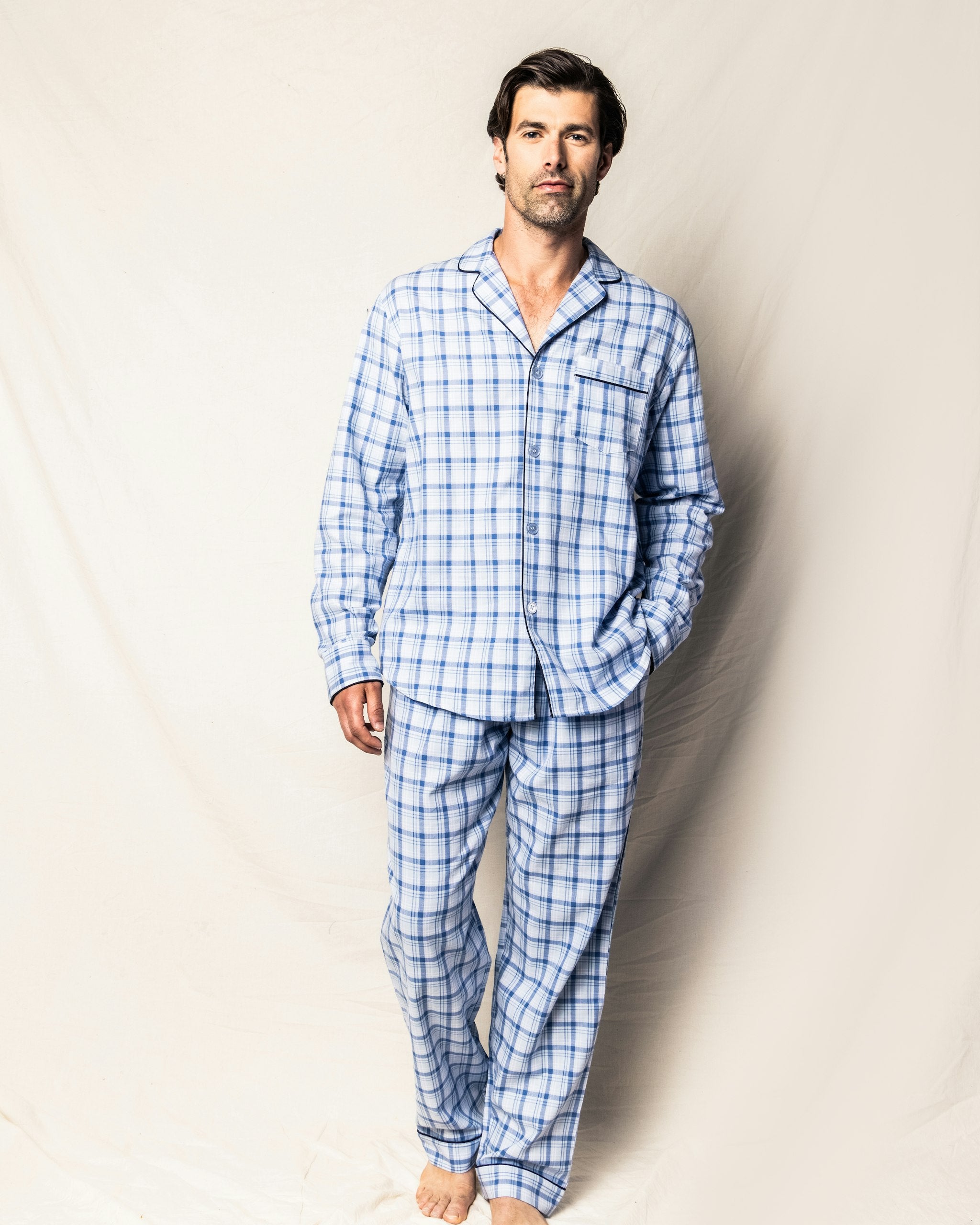 Men's Twill Pajama Set in Seafarer Tartan in Seafarer Tartan#Color_Seafarer Tartan