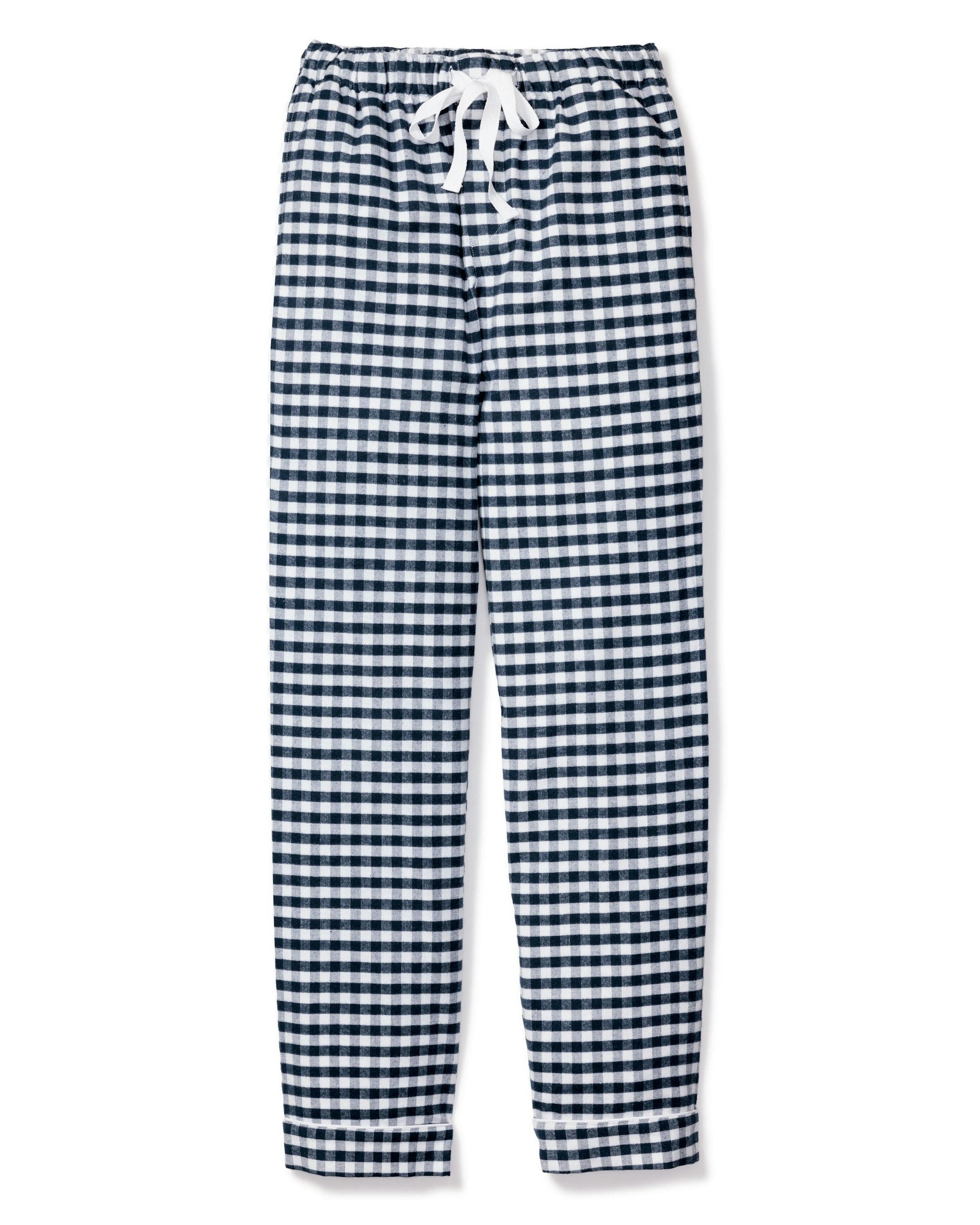 Men's Twill Pajama Pant in Light Blue Gingham in Navy Gingham#Color_Navy Gingham