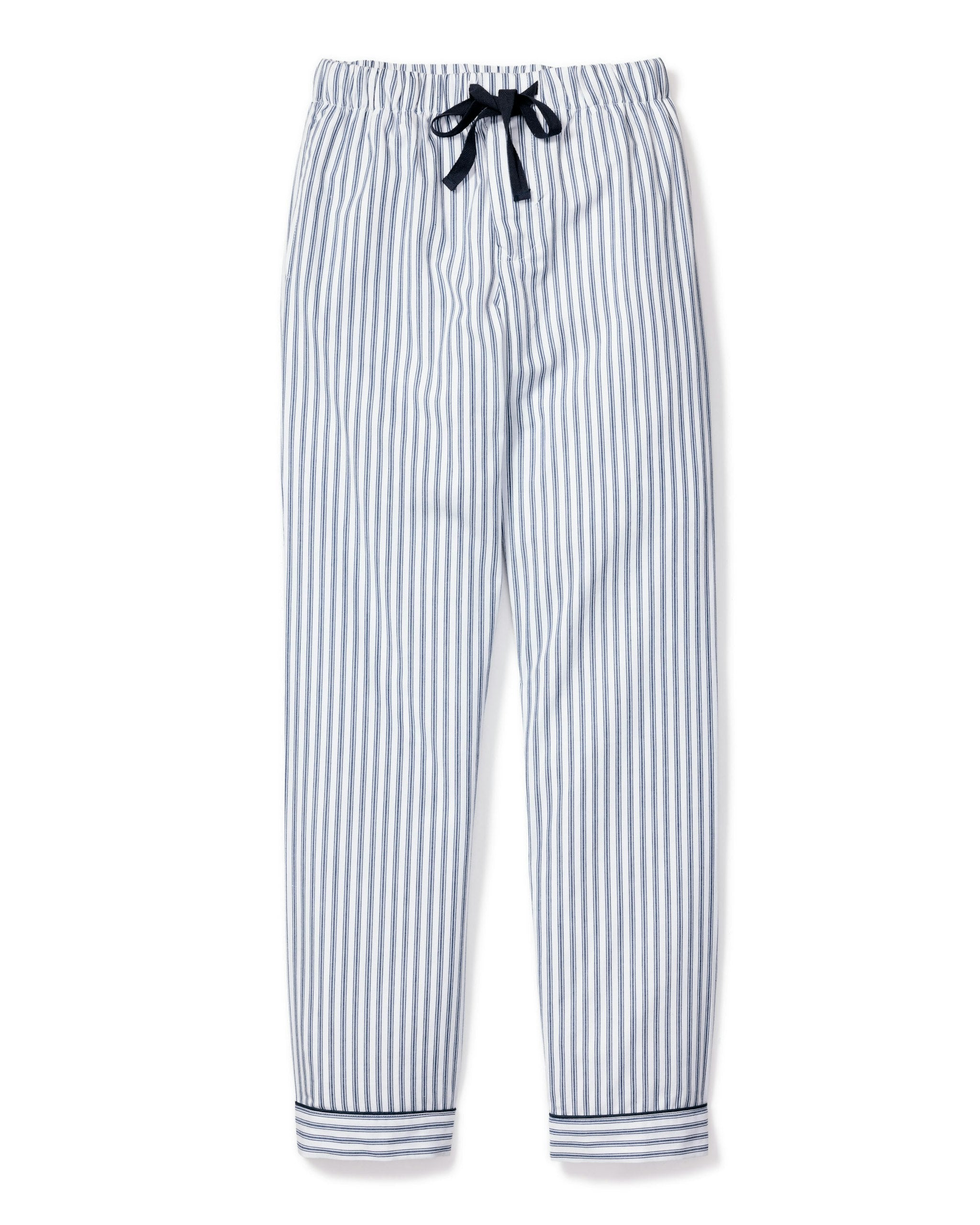 Men's Twill Pajama Pant in Navy French Ticking in Navy French Ticking#Color_Navy French Ticking