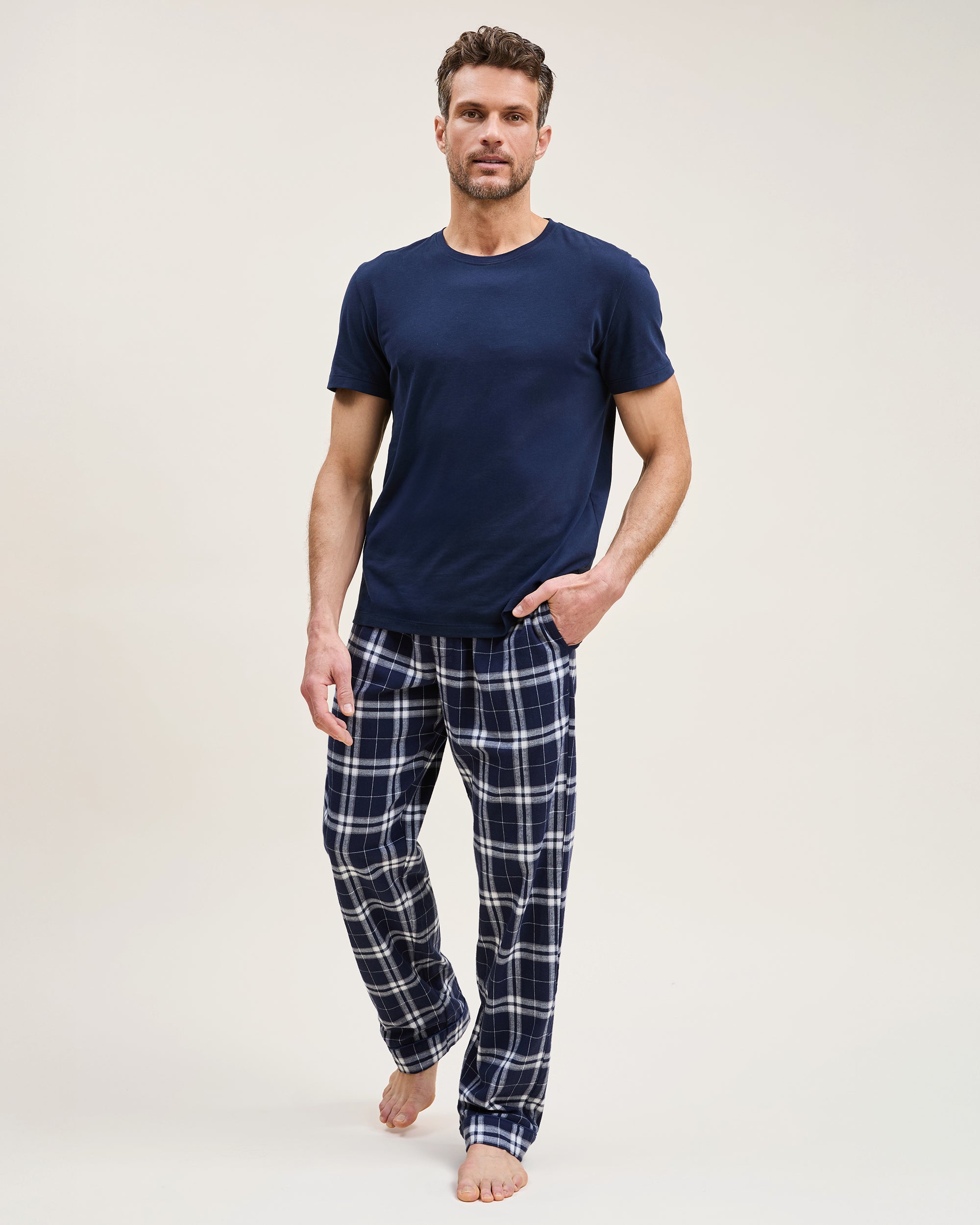 Men's Brushed Cotton Pajama Pant in Oxford Tartan