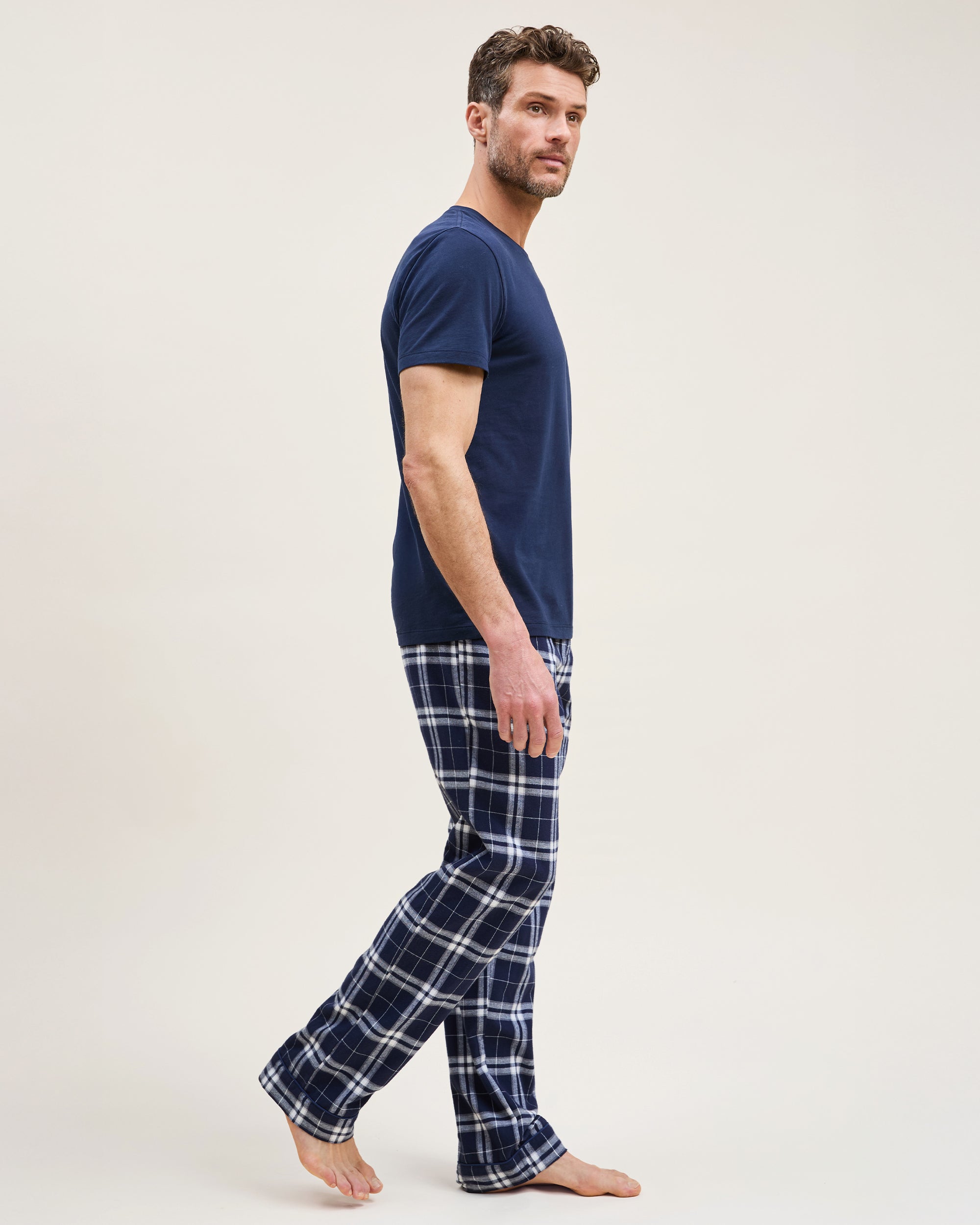 Men's Brushed Cotton Pajama Pant in Oxford Tartan