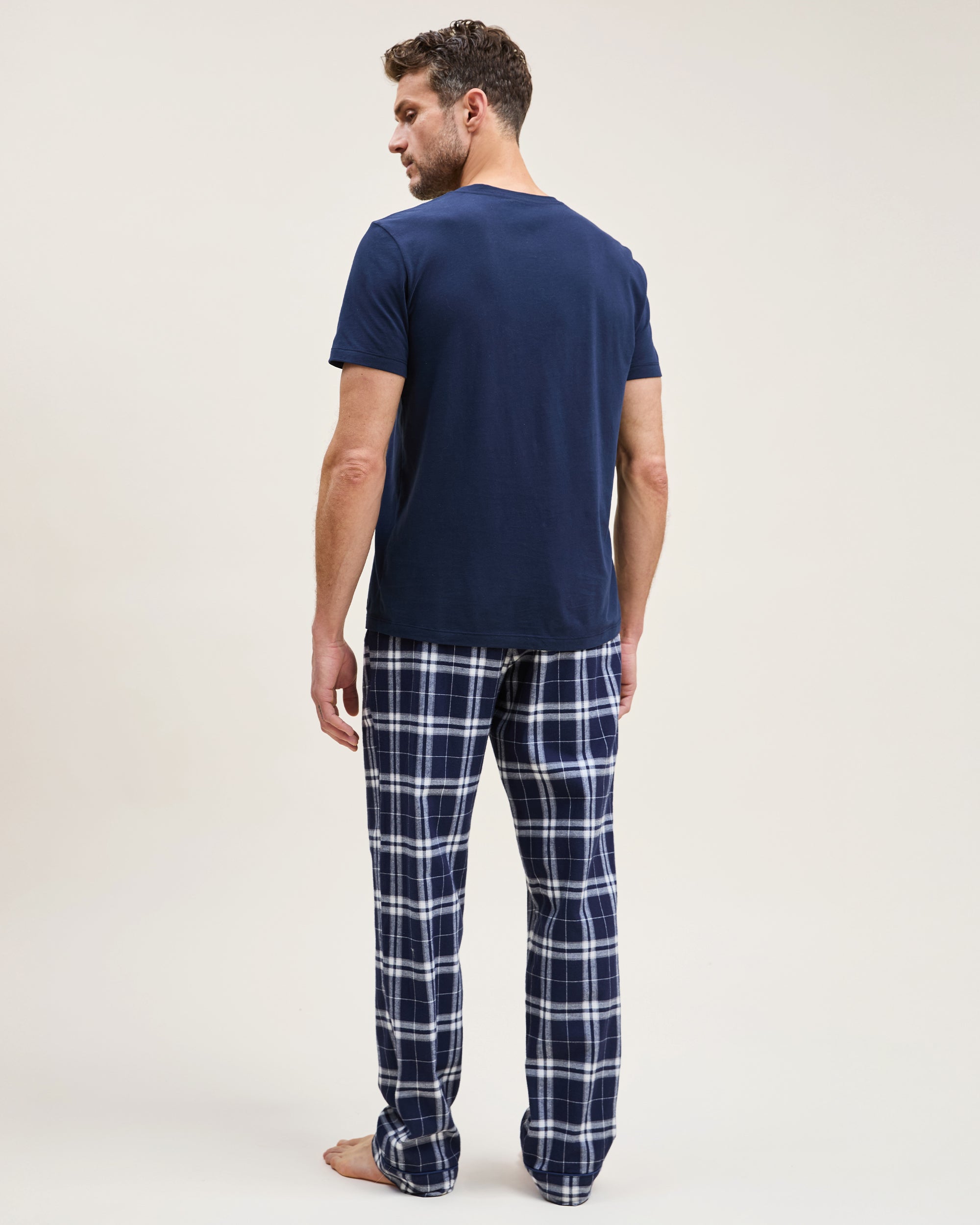 Men's Brushed Cotton Pajama Pant in Oxford Tartan