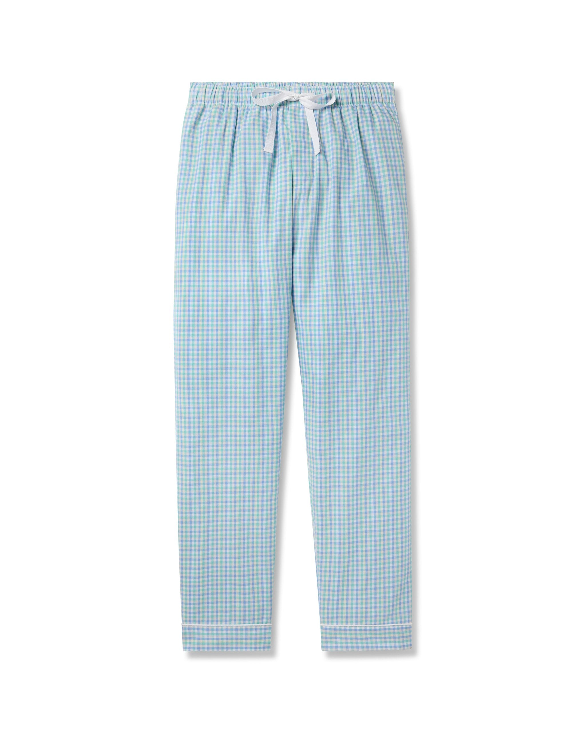 Men's Twill Pajama Pant in Light Blue Gingham in Spring Gingham#Color_Spring Gingham