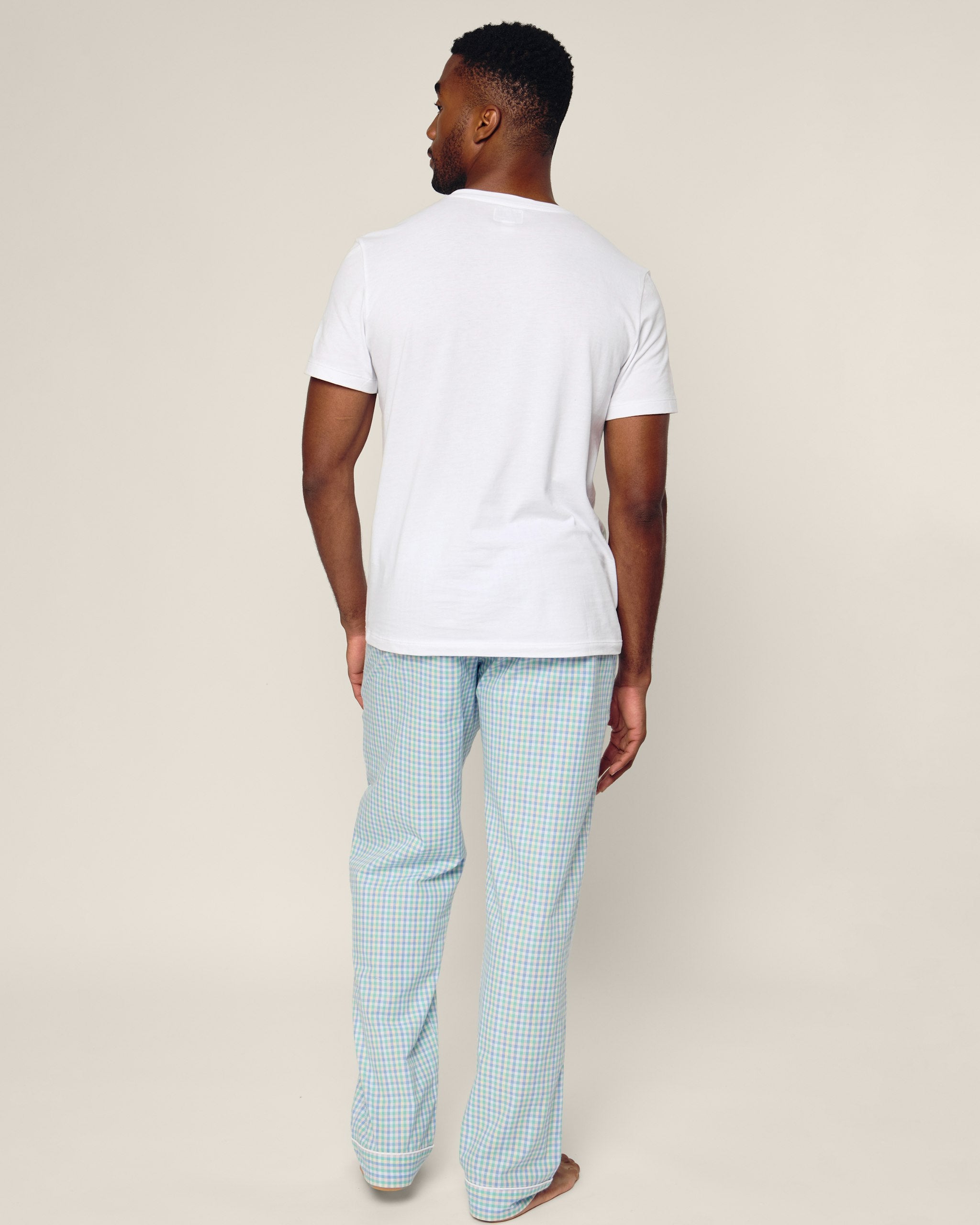 Men's Twill Pajama Pant in Light Blue Gingham in Spring Gingham#Color_Spring Gingham