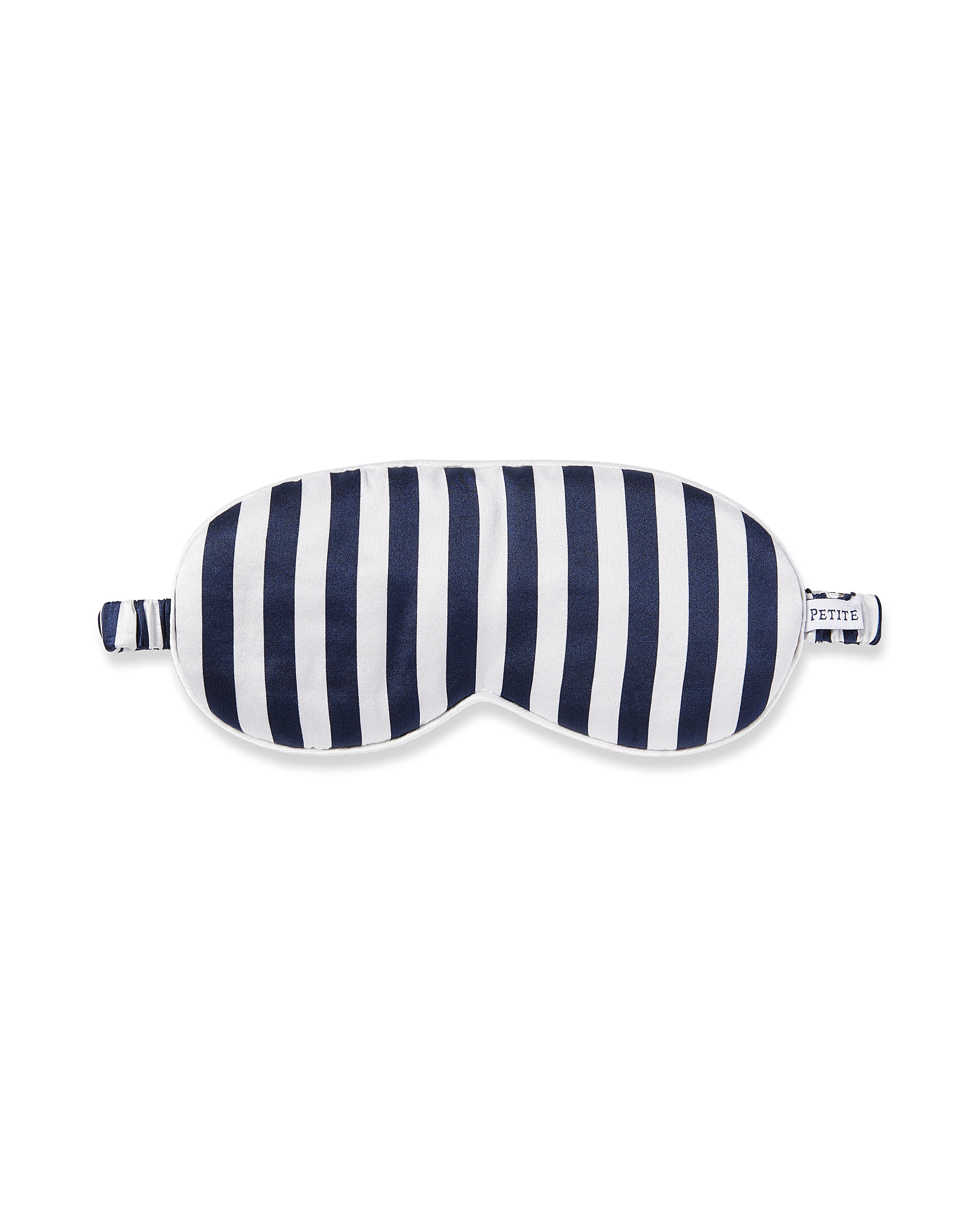 Women's Silk Sleep Mask in Navy Bengal Stripe in Navy Bengal Stripe#Color_Navy Bengal Stripe