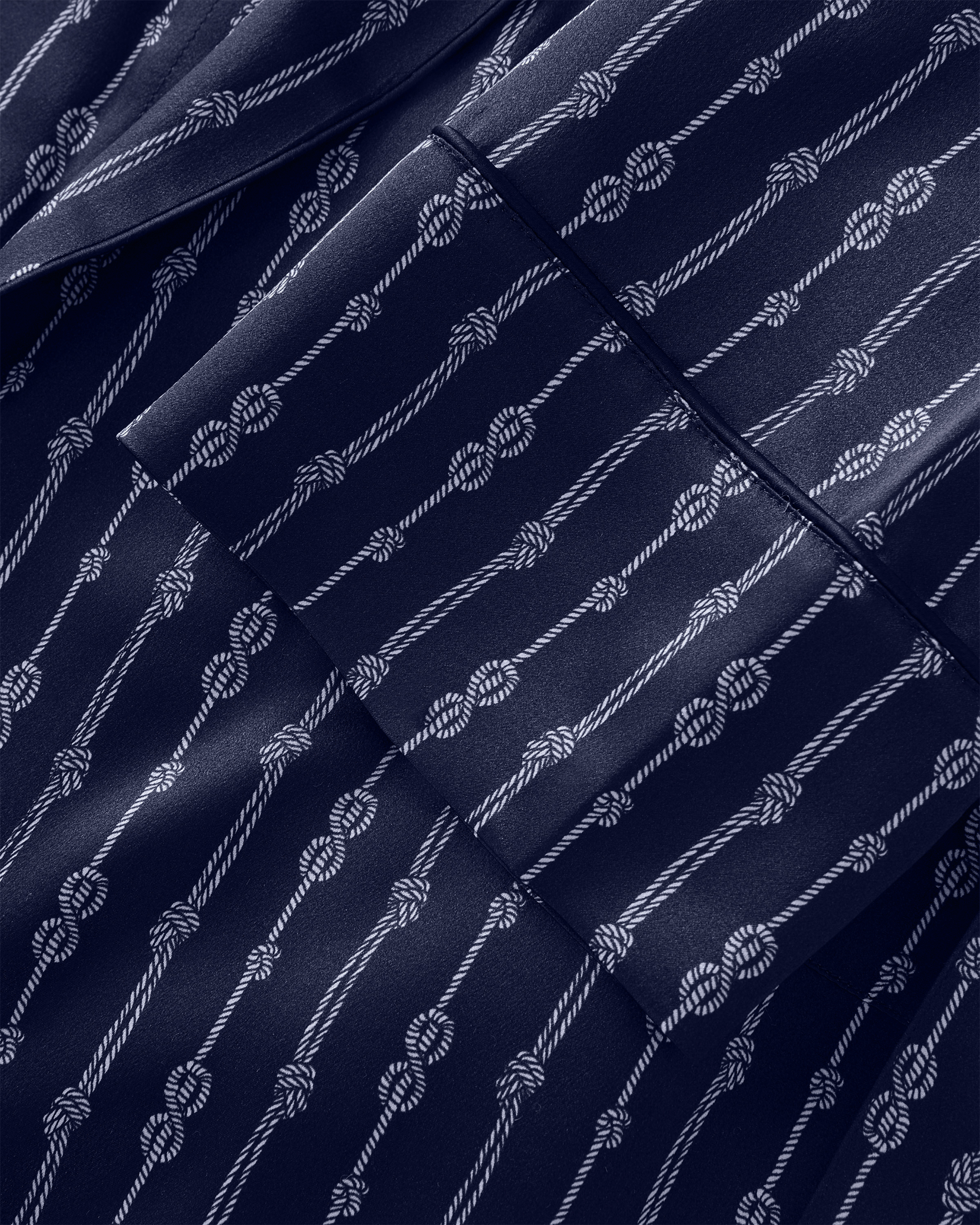 Men's Silk Long Robe in Nautical Knots