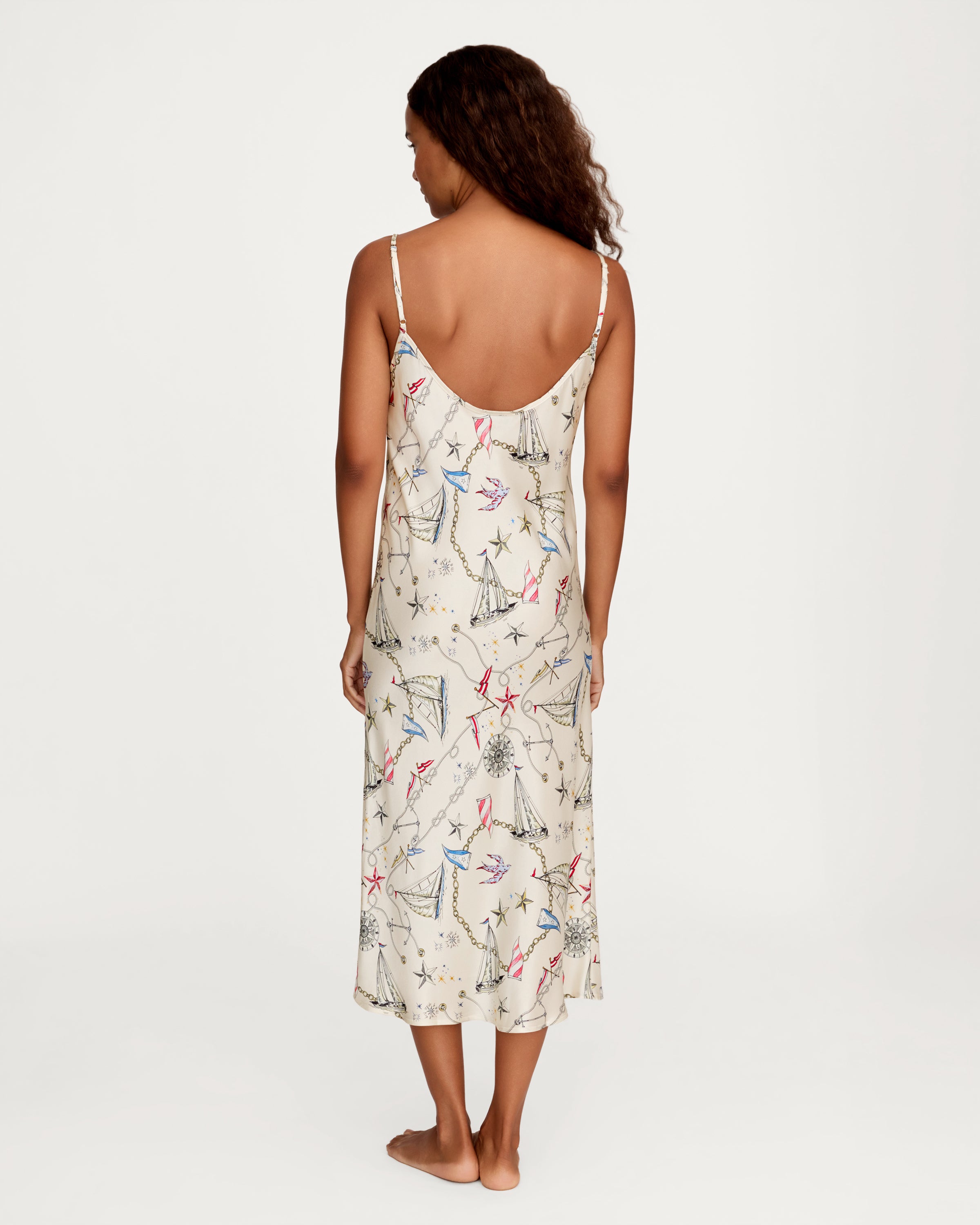 Women's Silk Cosette Nightgown in Regatta Royale