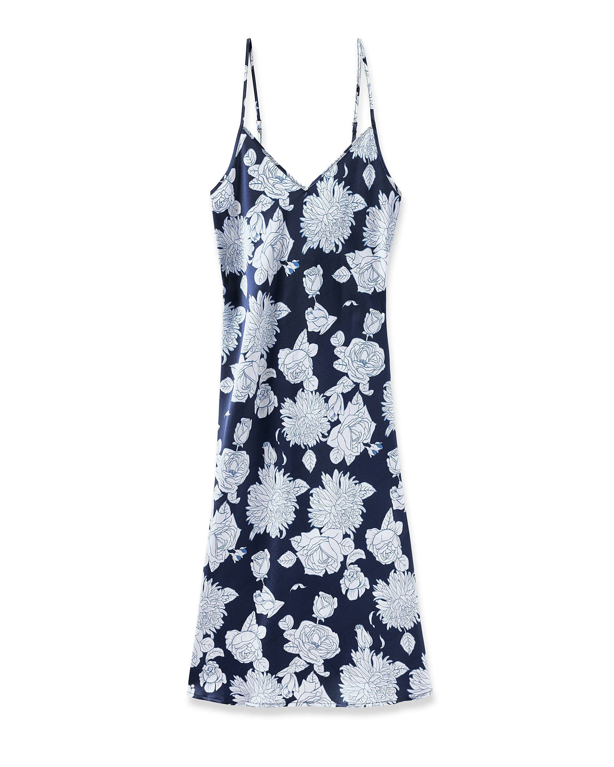 Women's Silk Cosette Nightgown in Midnight Blooms in Midnight Blooms#Color_Midnight Blooms