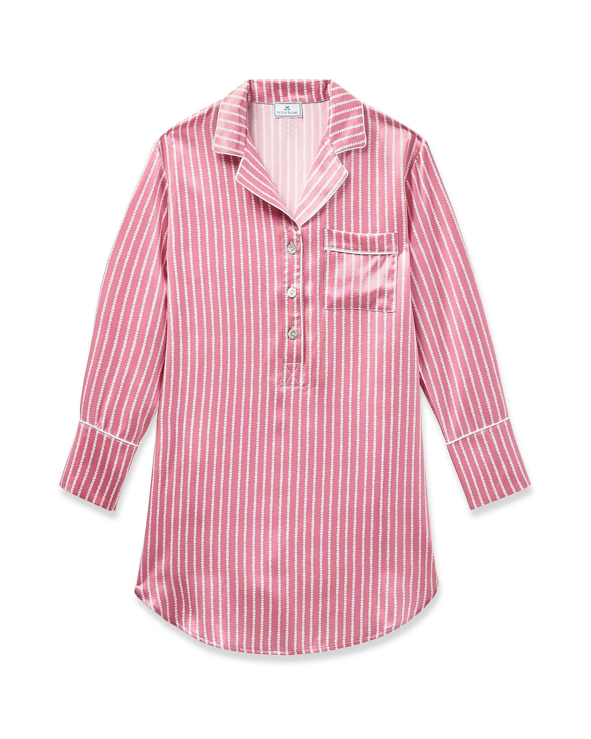Women's Silk Nightshirt in Love Lines in Love Lines#Color_Love Lines