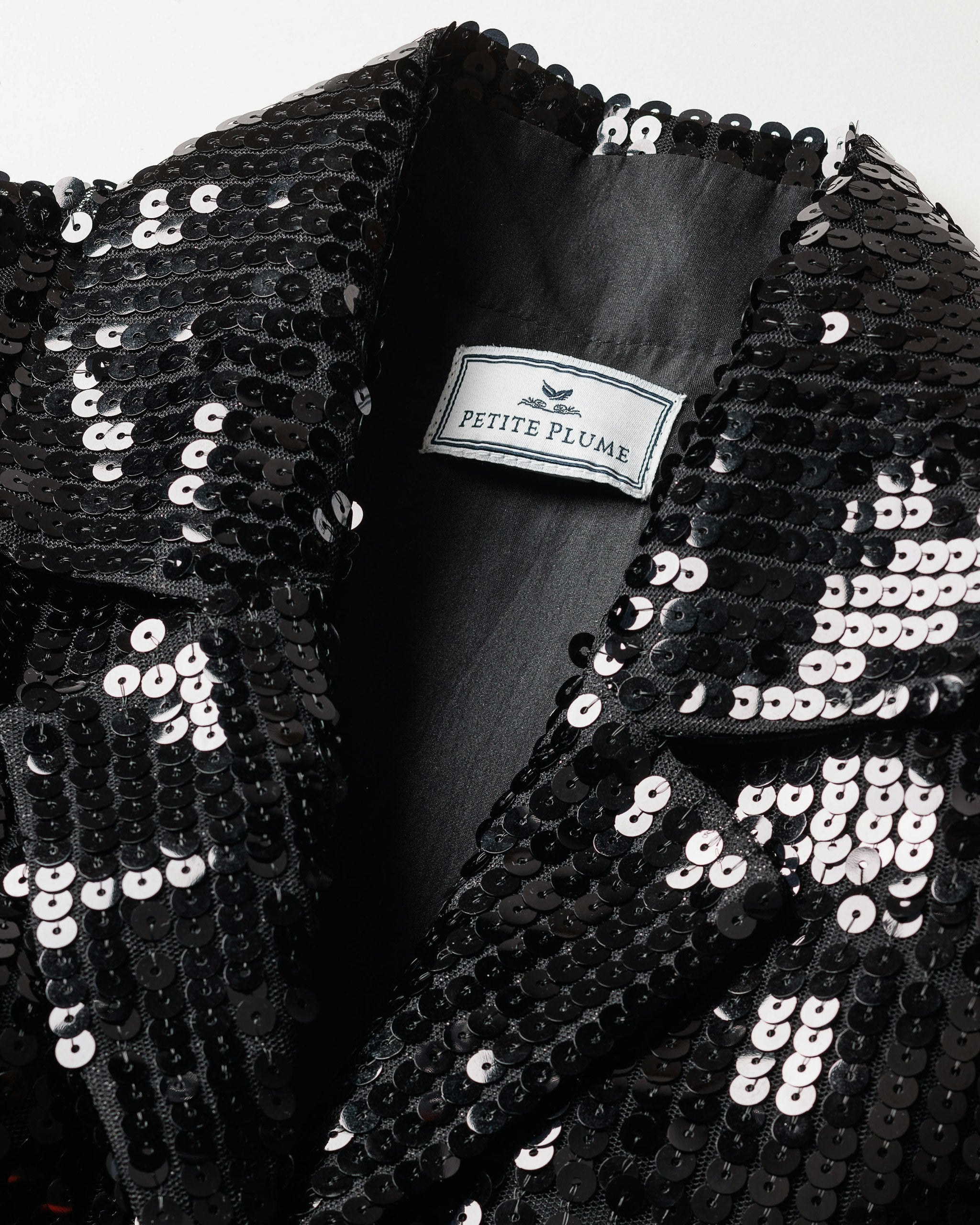 Women's Pajama Set in Black Sequins in Black#Color_Black