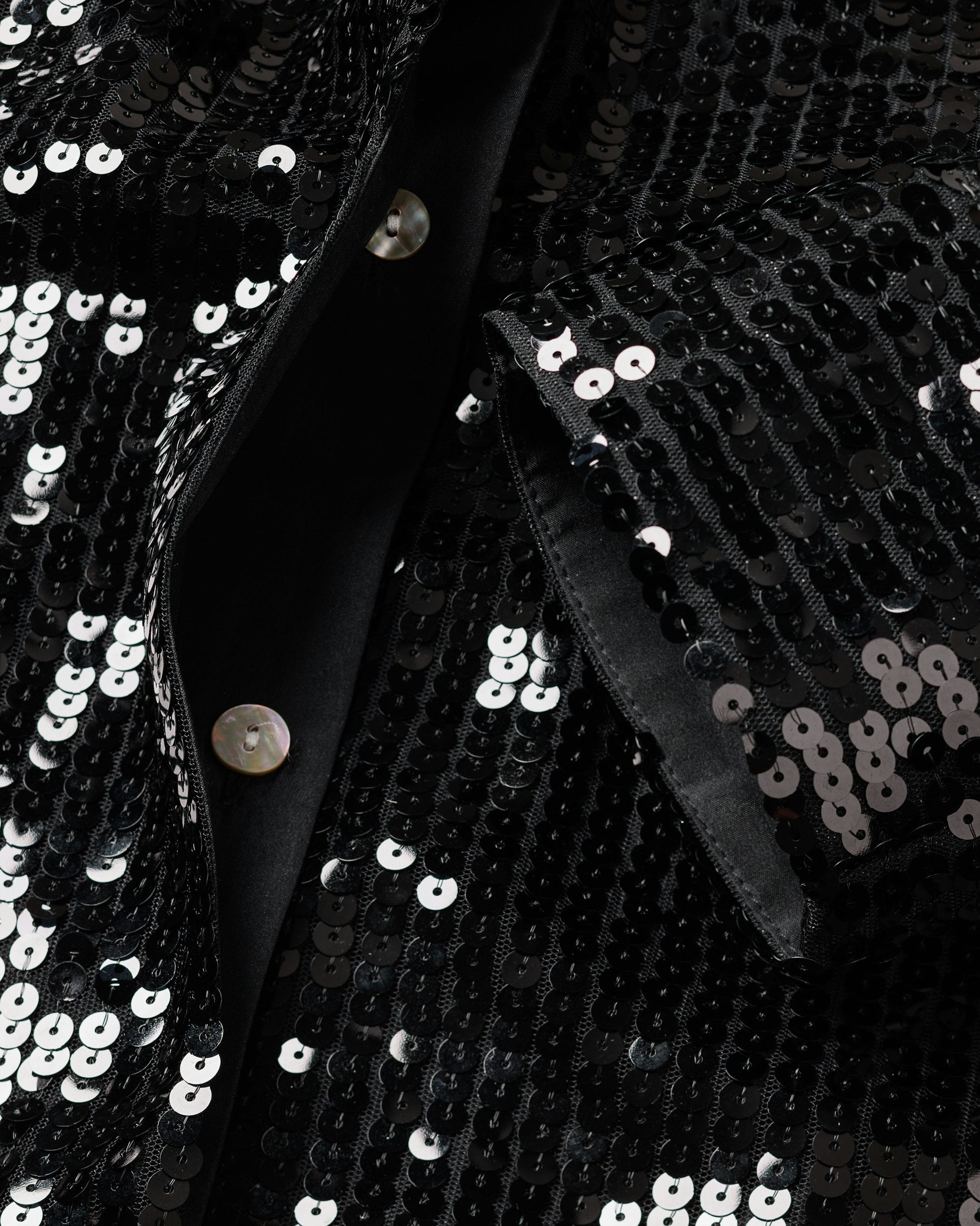 Women's Pajama Set in Black Sequins in Black#Color_Black