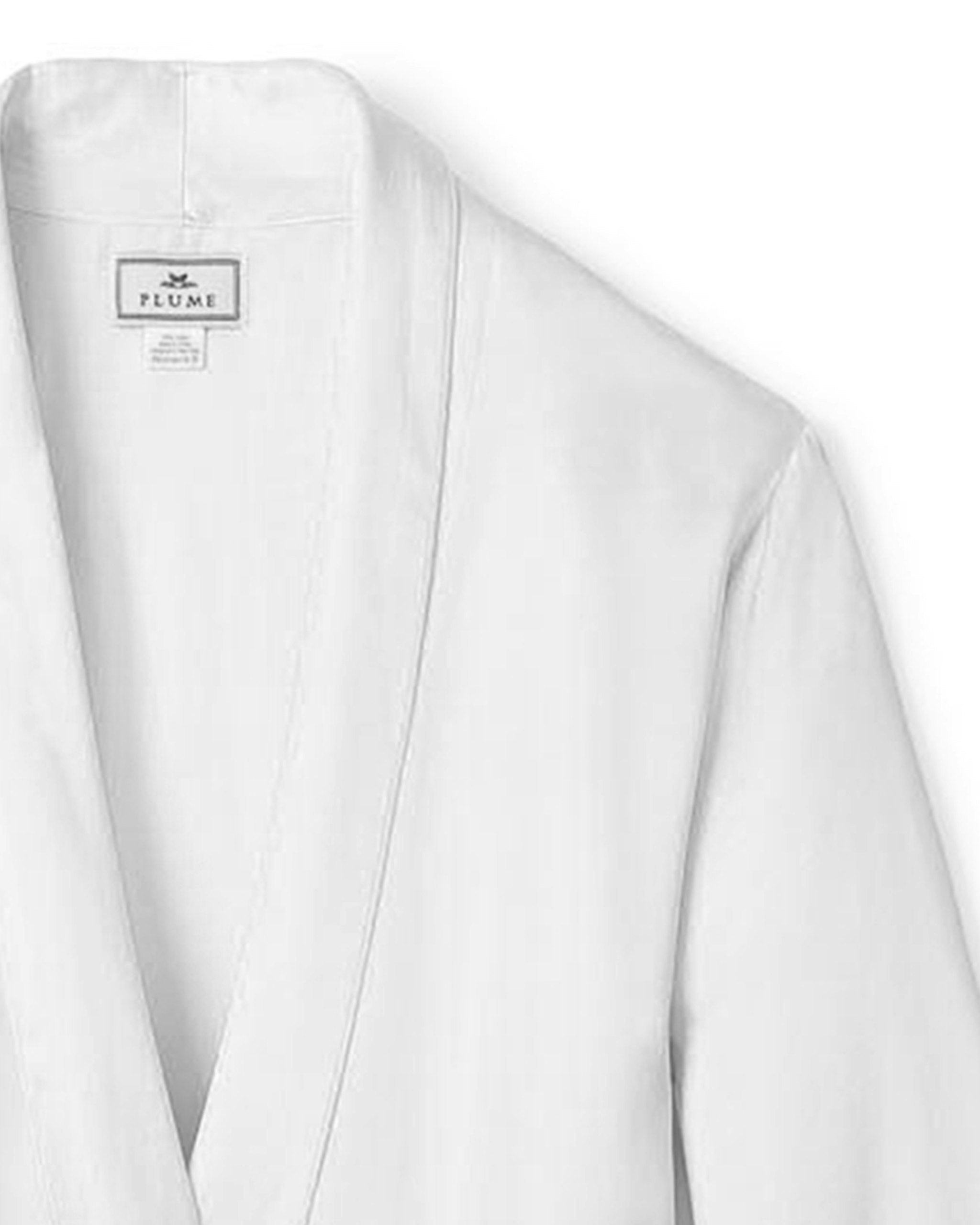 Women's Silk Long Robe in Navy in White#Color_White