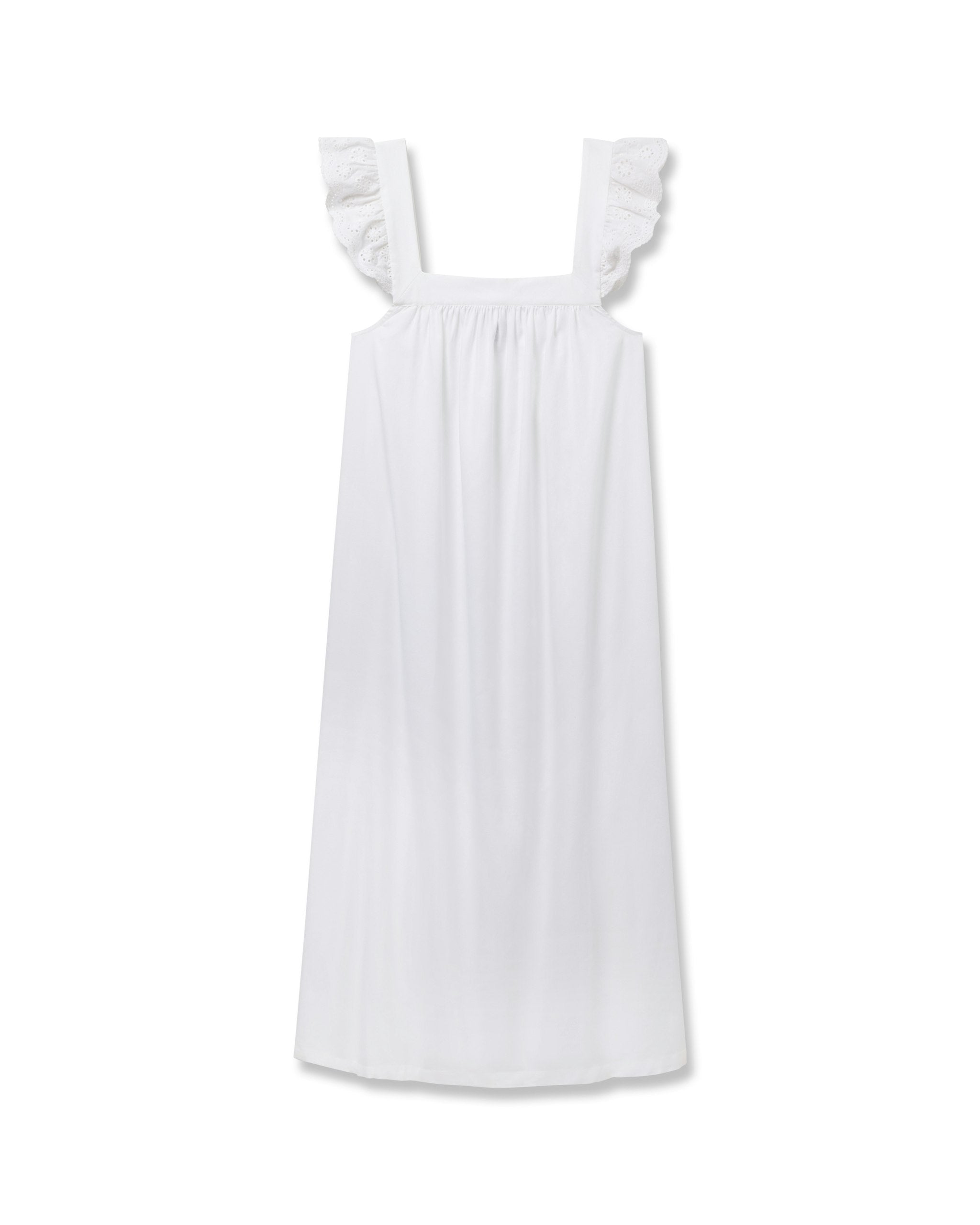 Women's Twill Clara Nightgown in Petite Petals in White#Colorway_White