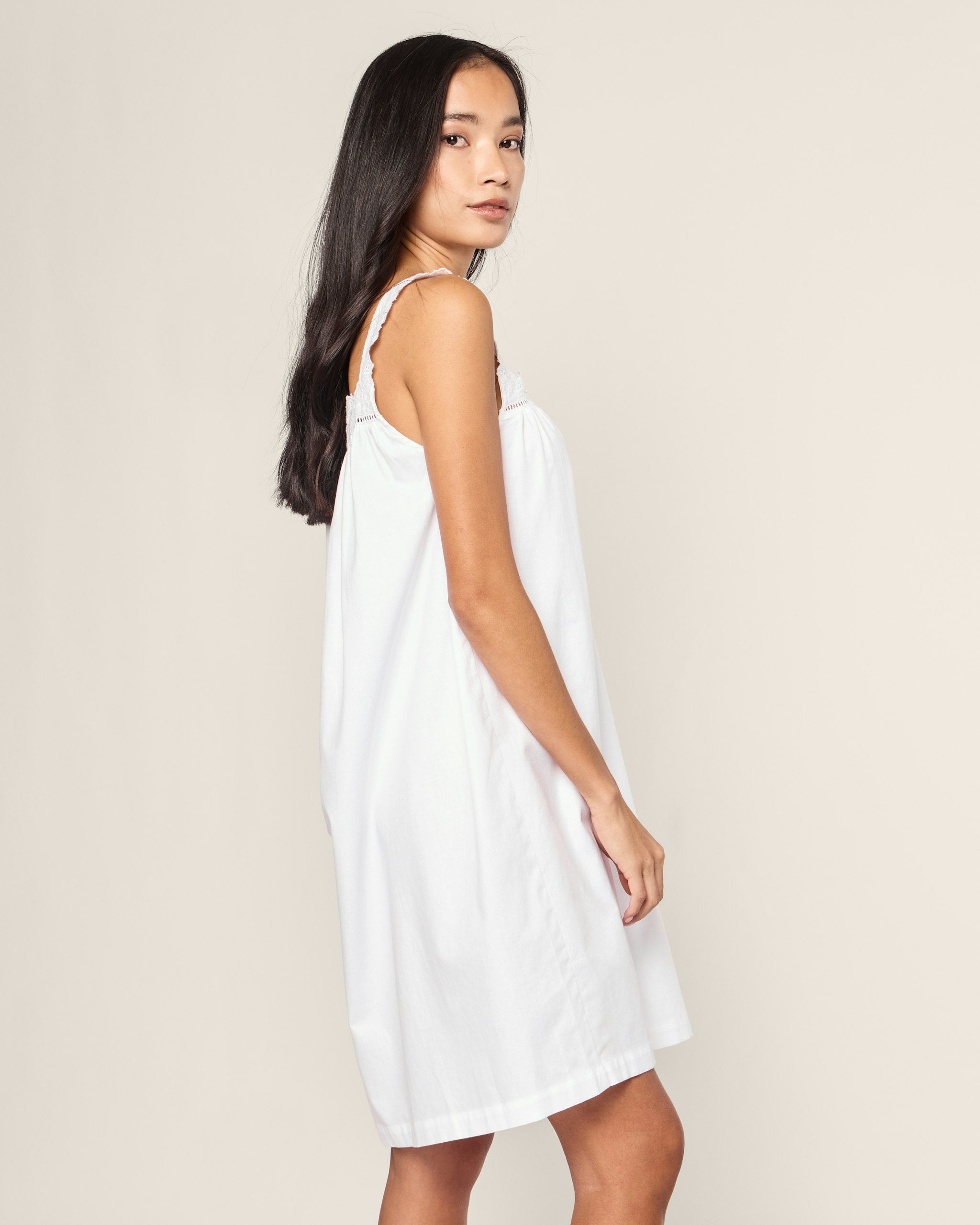 Women's Twill Esme Nightgown in White in White#Color_White