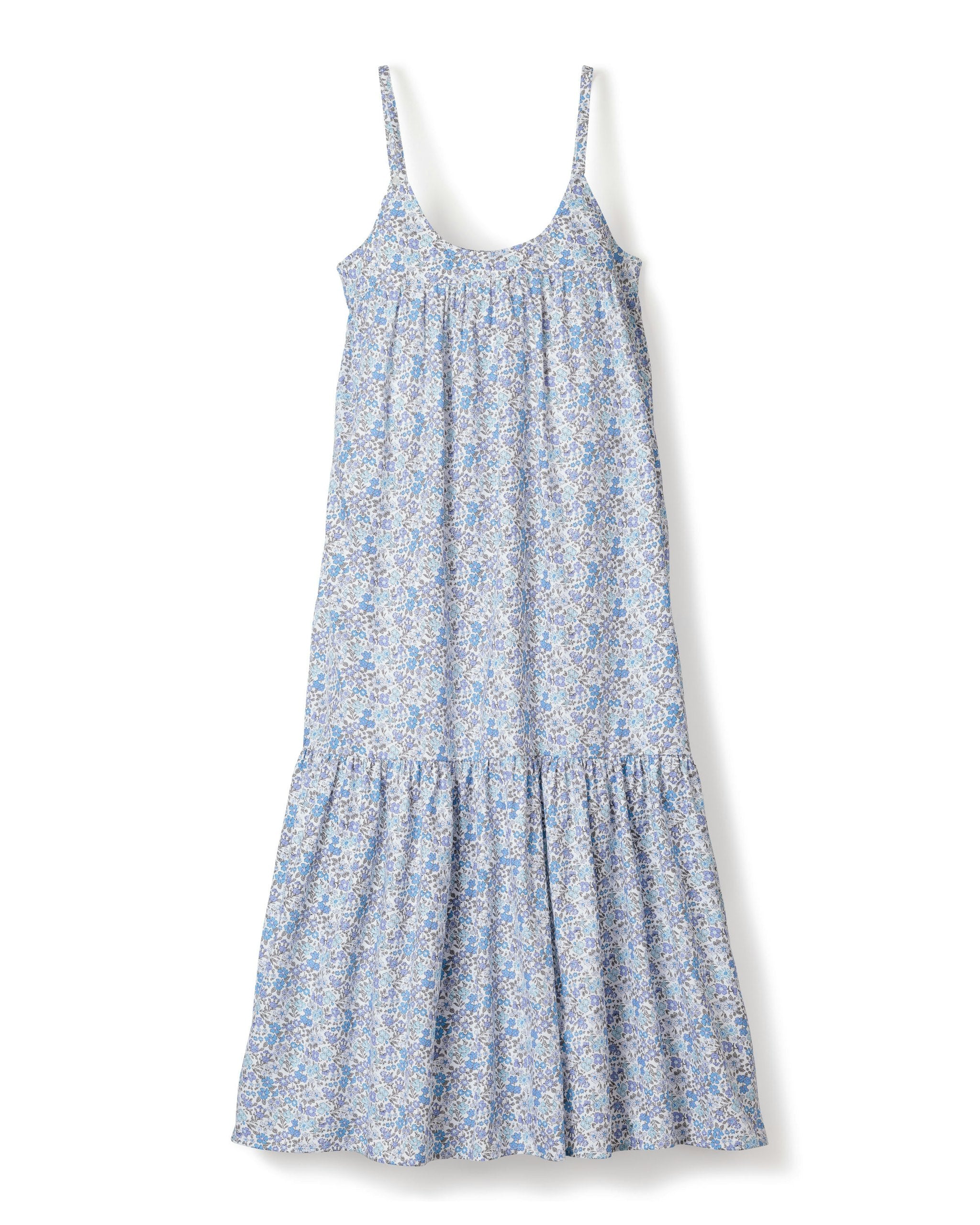 Women's Twill Chloe Nightgown in Fleur D'Azur in Fleur D'Azur#Colorway_Fleur D'Azur