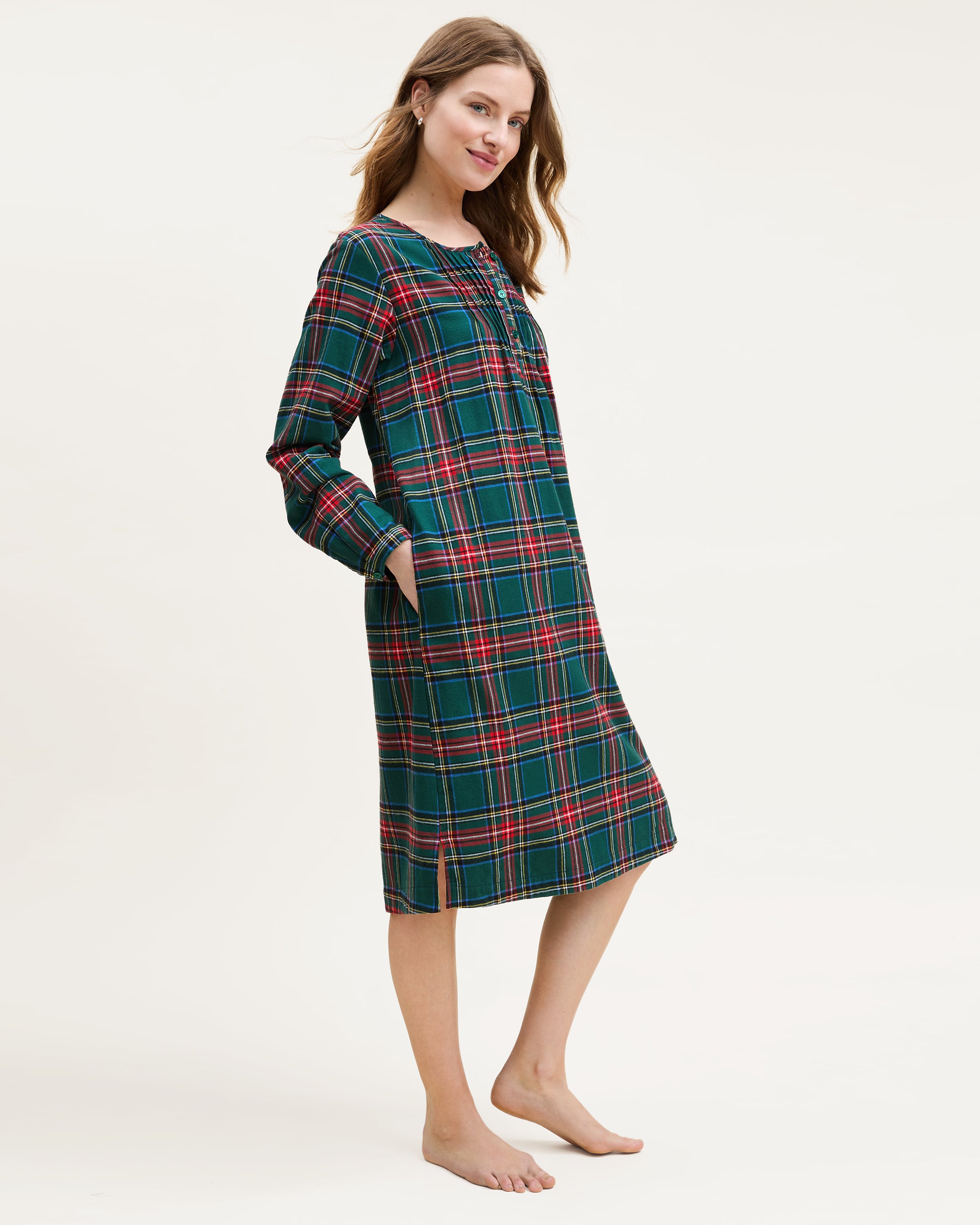 Women's Brushed Twill Beatrice Nightgown in Kensington Tartan