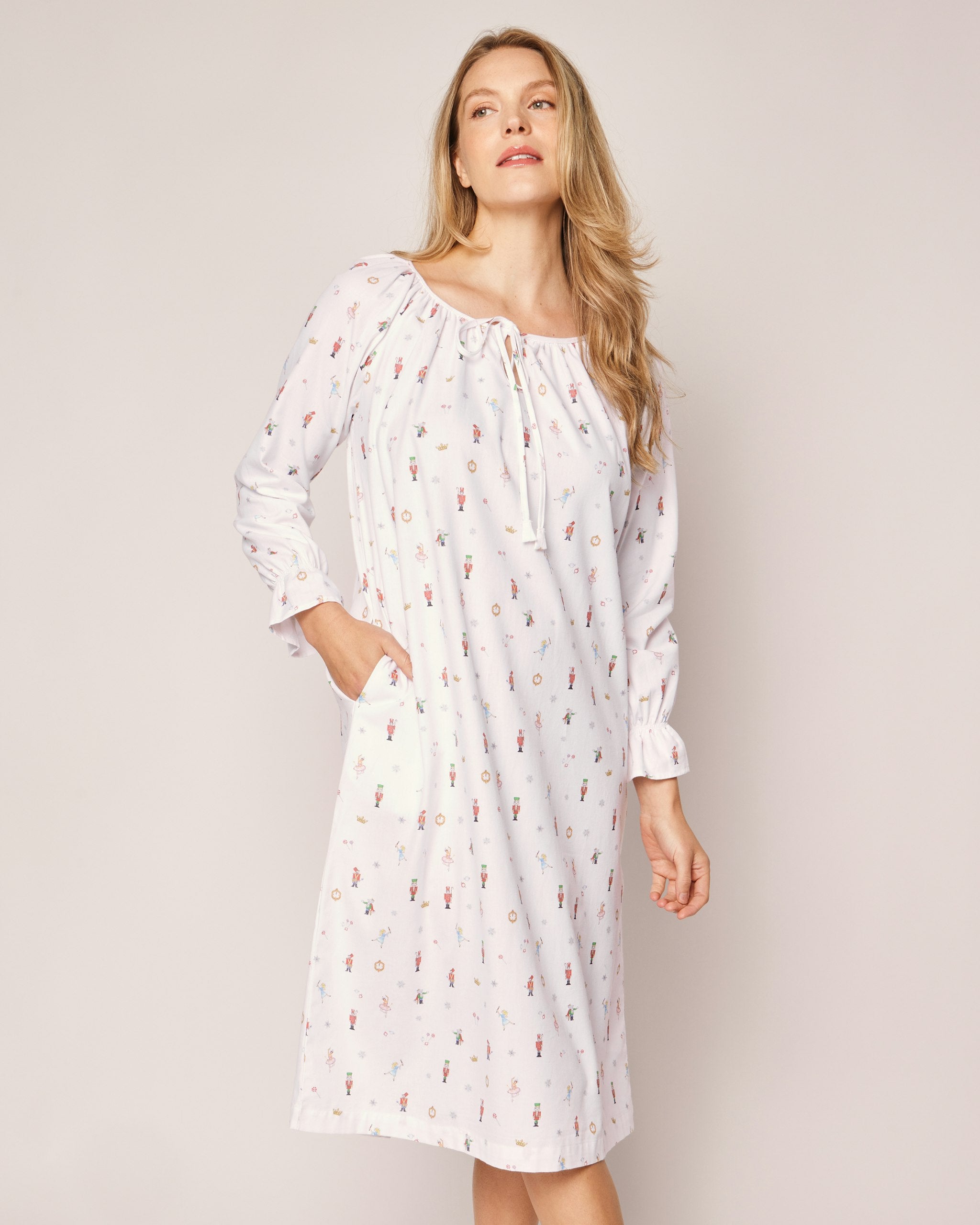 Women's Twill Delphine Nightgown in A Night at the Nutcracker in A Night at the Nutcracker#Color_A Night at the Nutcracker