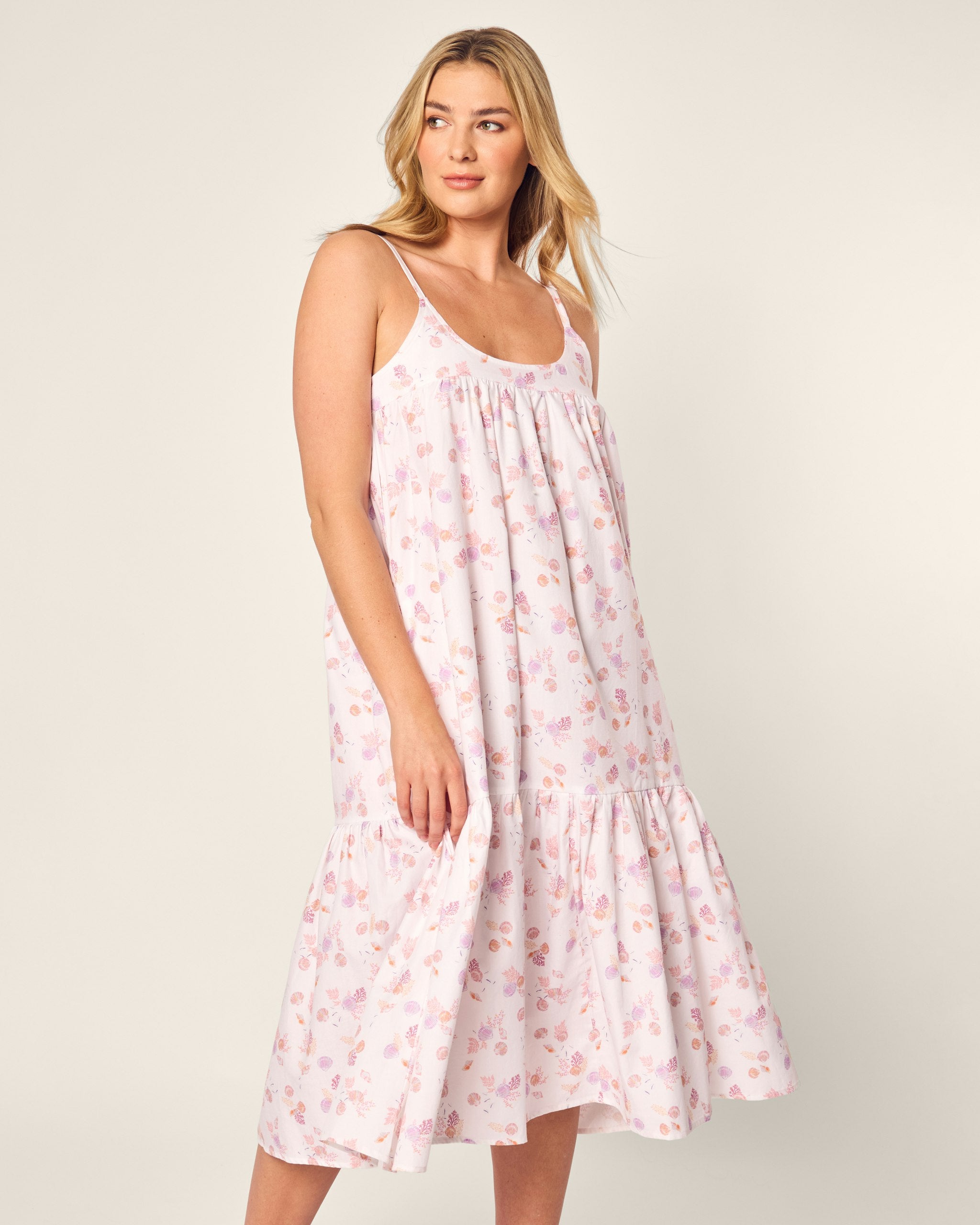 Women's Twill Chloe Nightgown in Seashell Splendor in Seashell Splendor#Color_Seashell Splendor