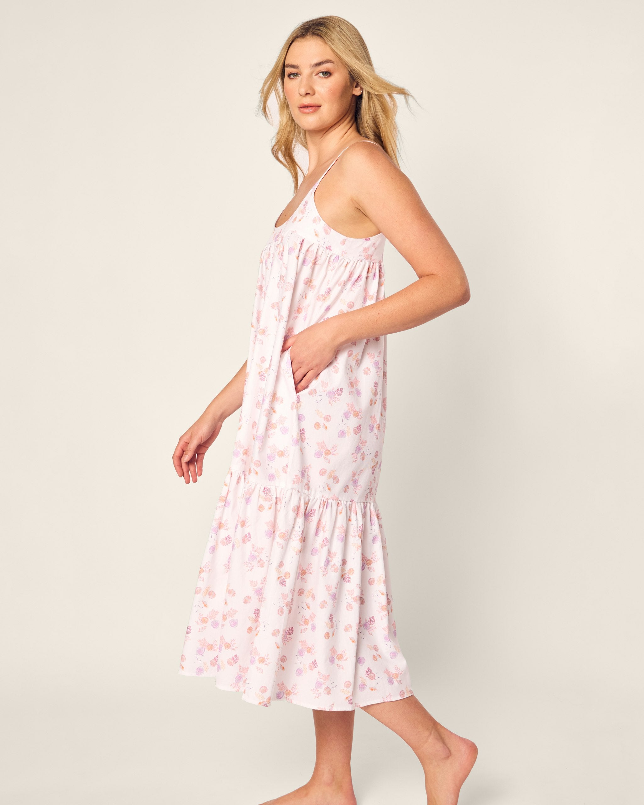 Women's Twill Chloe Nightgown in Seashell Splendor in Seashell Splendor#Color_Seashell Splendor