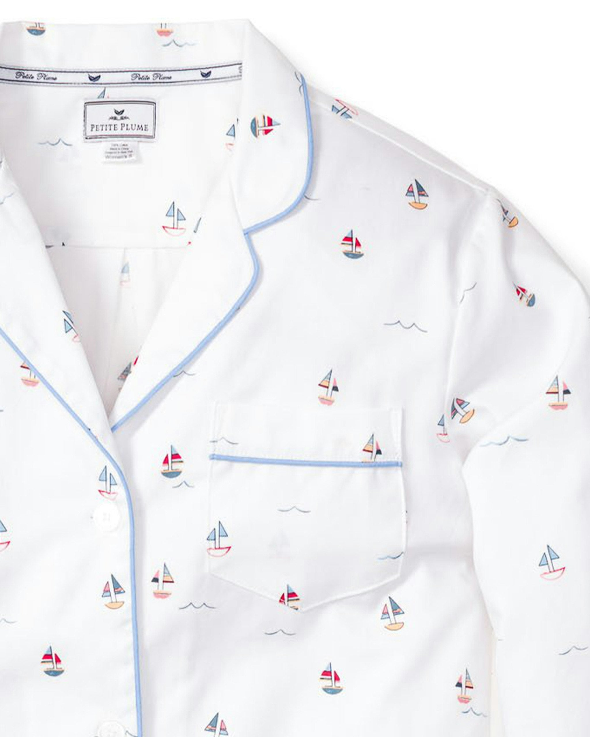 Women's Twill Nightshirt in Coastal Charms in Bateau#Color_Bateau