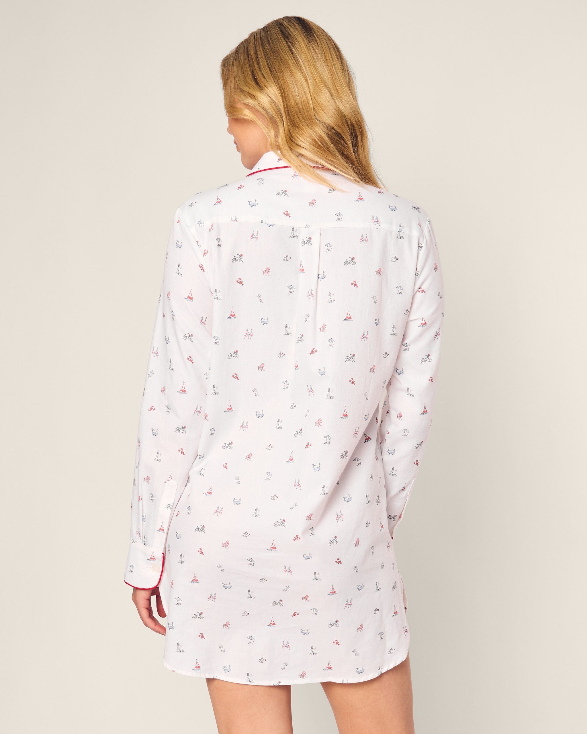 Women's Twill Nightshirt in Coastal Charms in Coastal Charms#Color_Coastal Charms