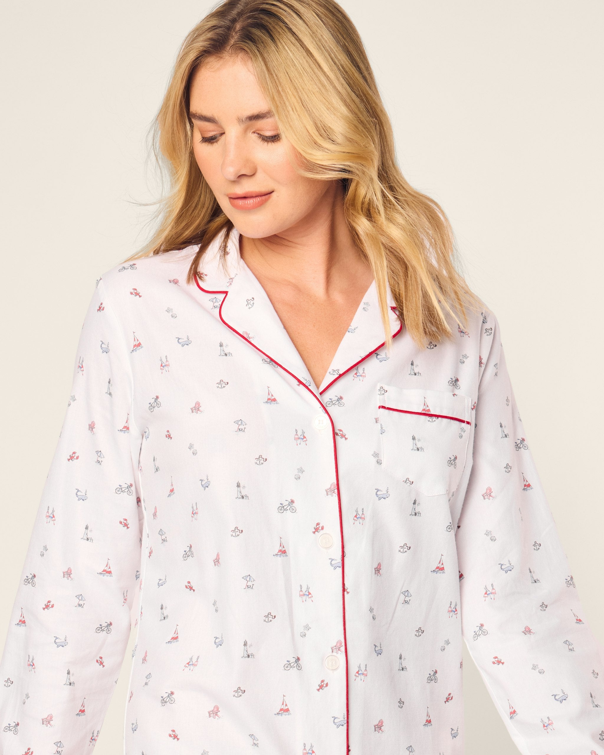 Women's Twill Nightshirt in Coastal Charms in Coastal Charms#Color_Coastal Charms