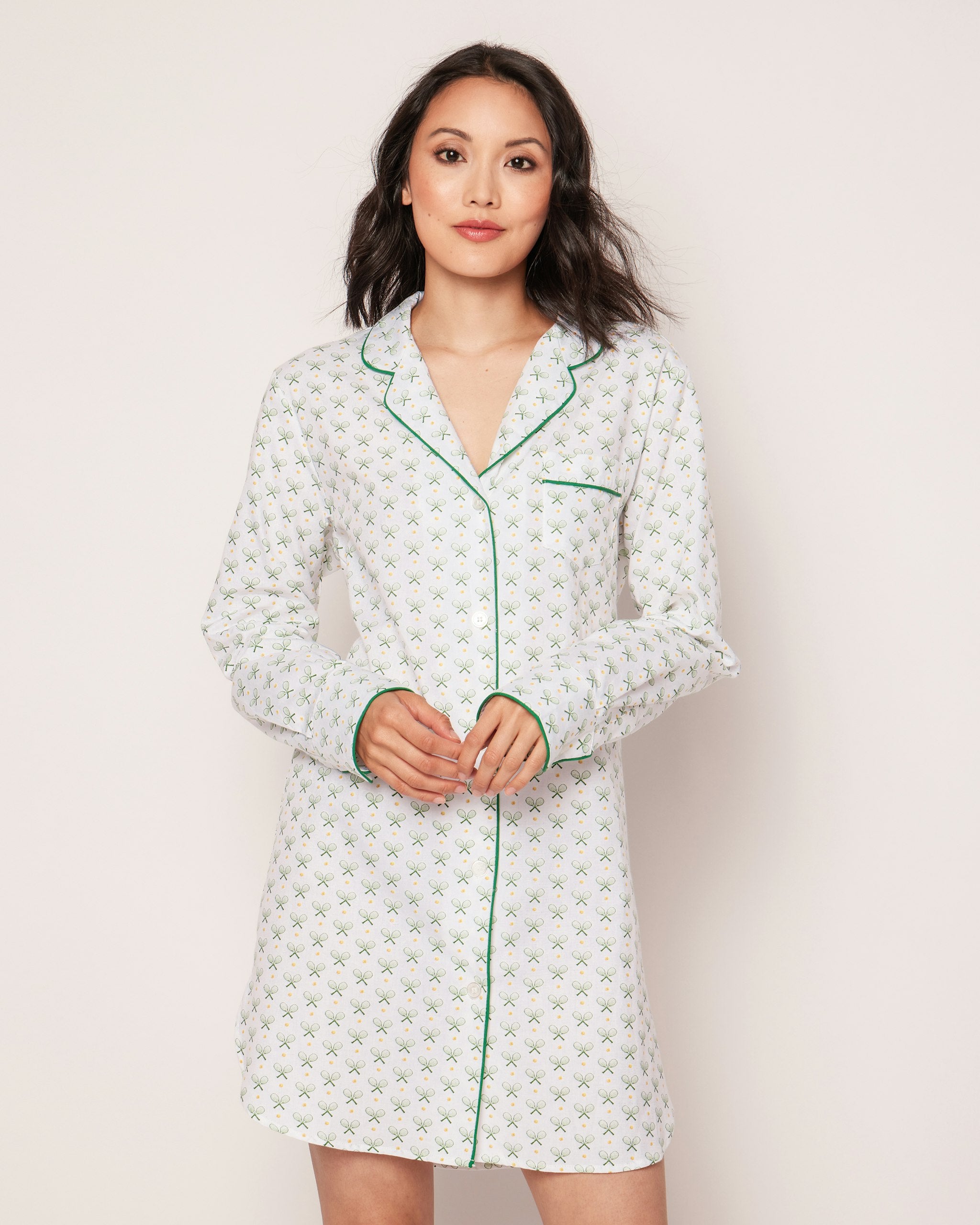 Women's Twill Nightshirt in Match Point in Match Point#Colorway_Match Point