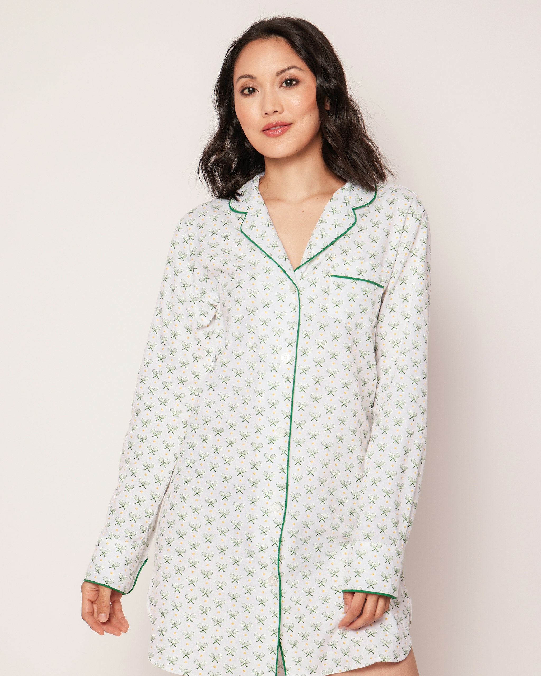 Women's Twill Nightshirt in Match Point in Match Point#Colorway_Match Point