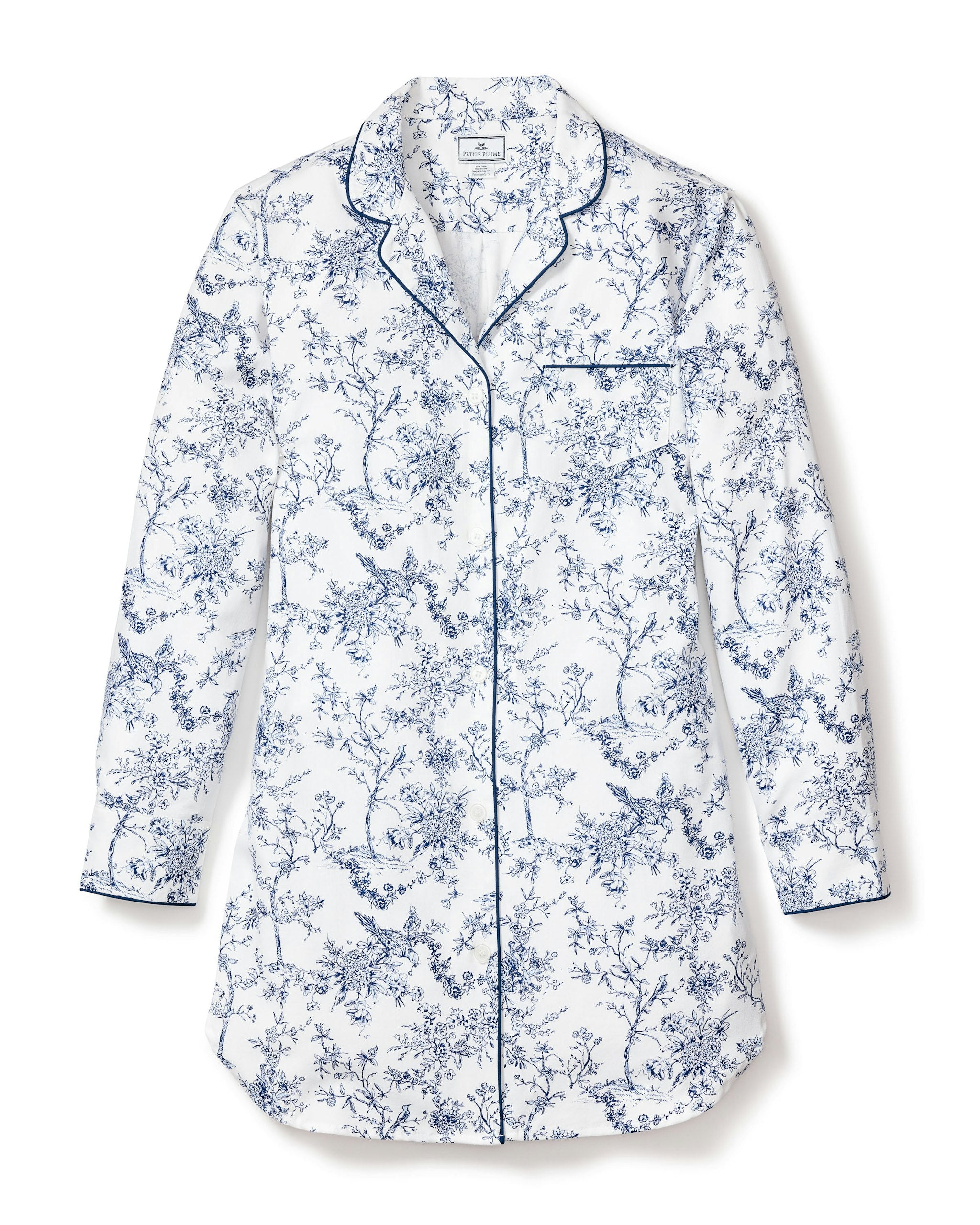 Women's Twill Nightshirt in Timeless Toile in Timeless Toile#Colorway_Timeless Toile
