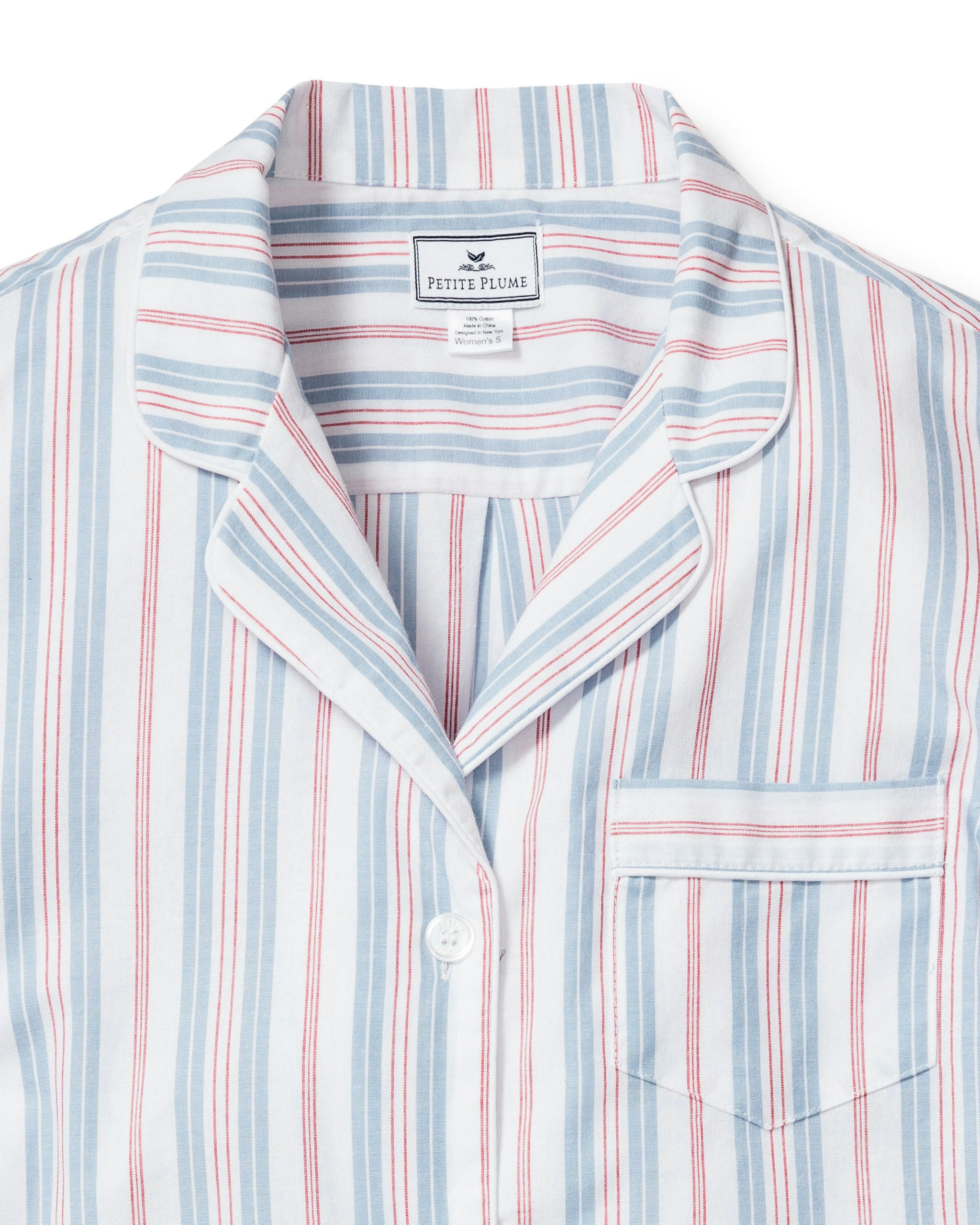 Women's Twill Nightshirt in Vintage French Stripes in Vintage French Stripes#Colorway_Vintage French Stripes