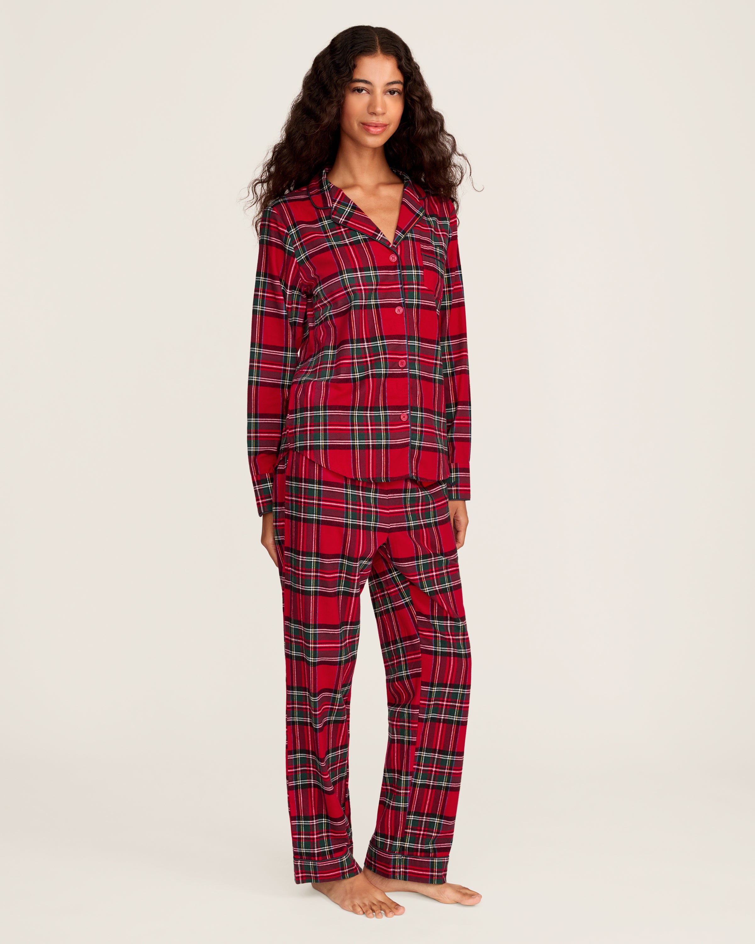 Women's Brushed Twill Pajama Set in Imperial Tartan