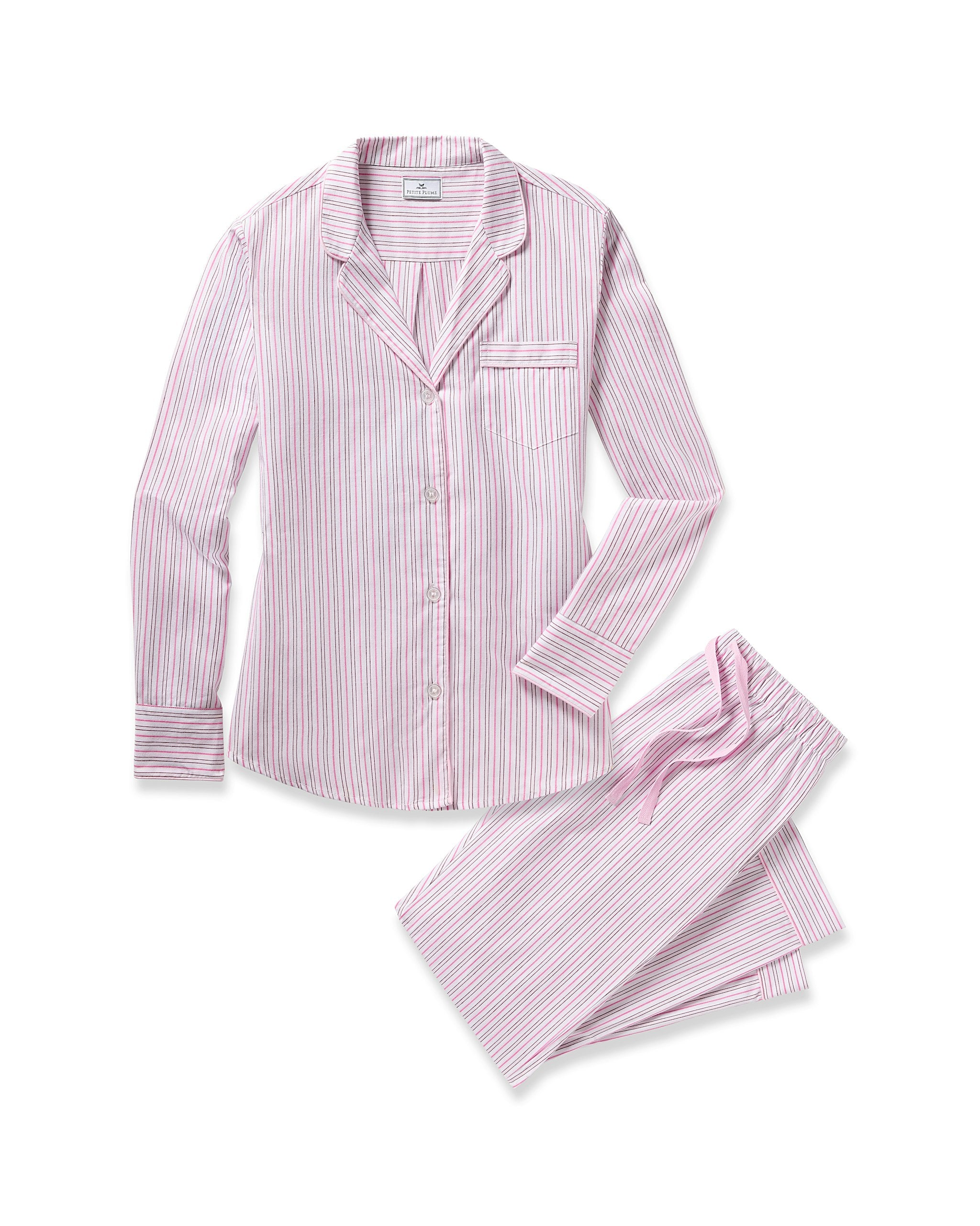 Women's Twill Pajama Set in Petite Petals in Blush Boulevard#Colorway_Blush Boulevard